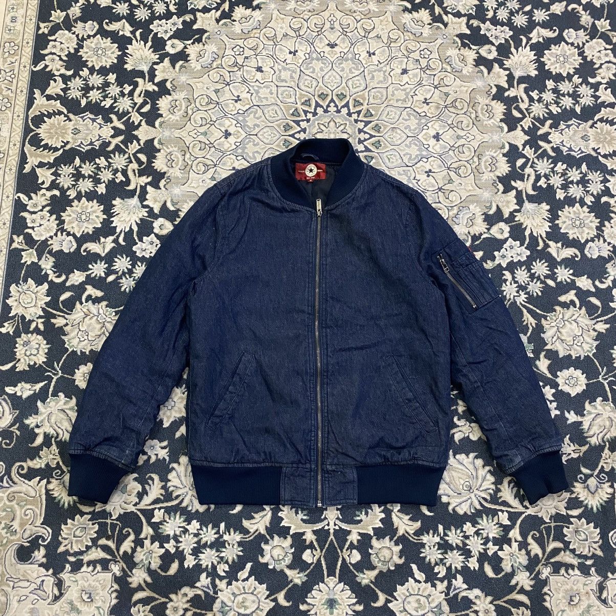 Converse Vintage 90s Converse Denim Bomber Jacket Size US M / EU 48-50 / 2 - 1 Thumbnail