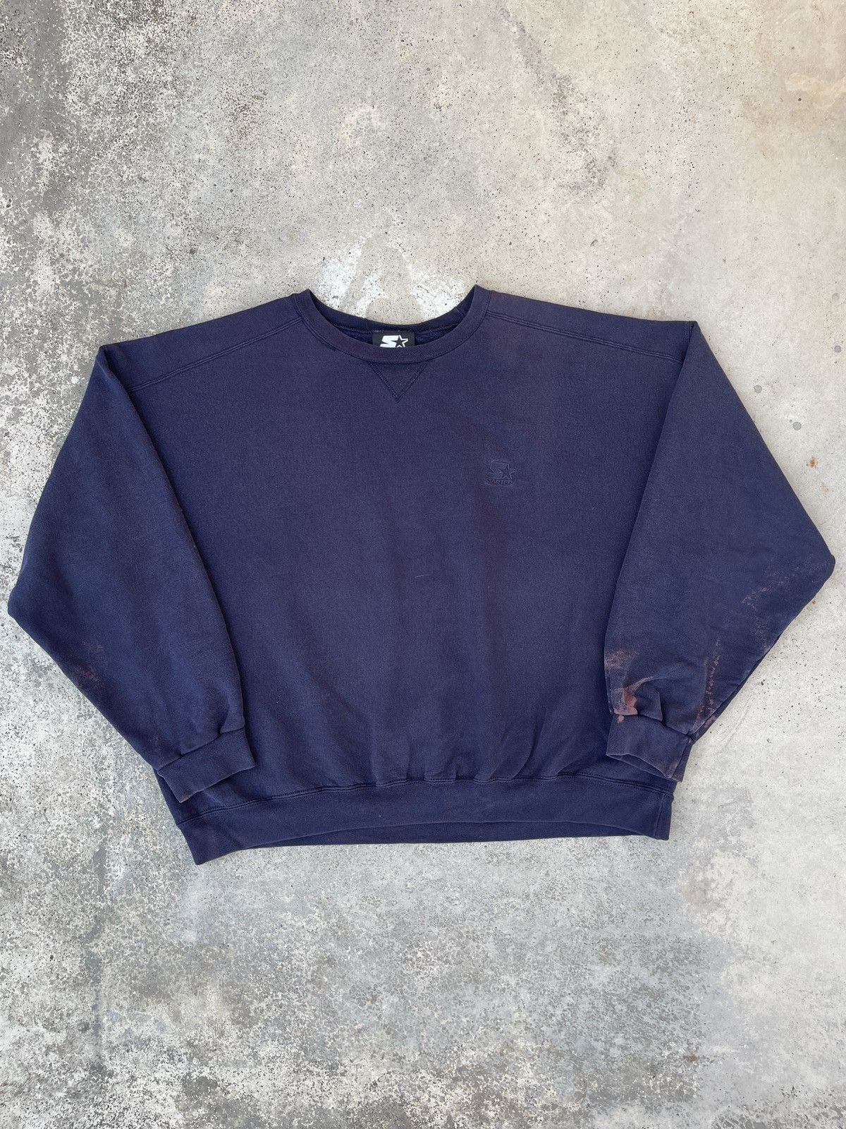Starter × Vintage Vintage Y2K Faded Navy Starter Crewneck Size US XL / EU 56 / 4 - 1 Thumbnail