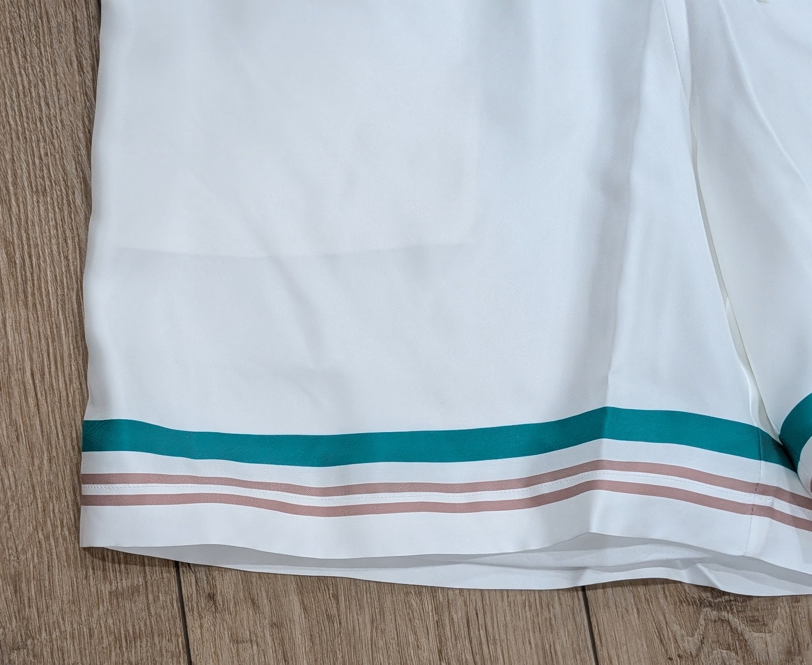 Casablanca Casablanca "Casa Way" Striped Silk Shorts White/Multi XL Size US 36 / EU 52 - 2 Thumbnail