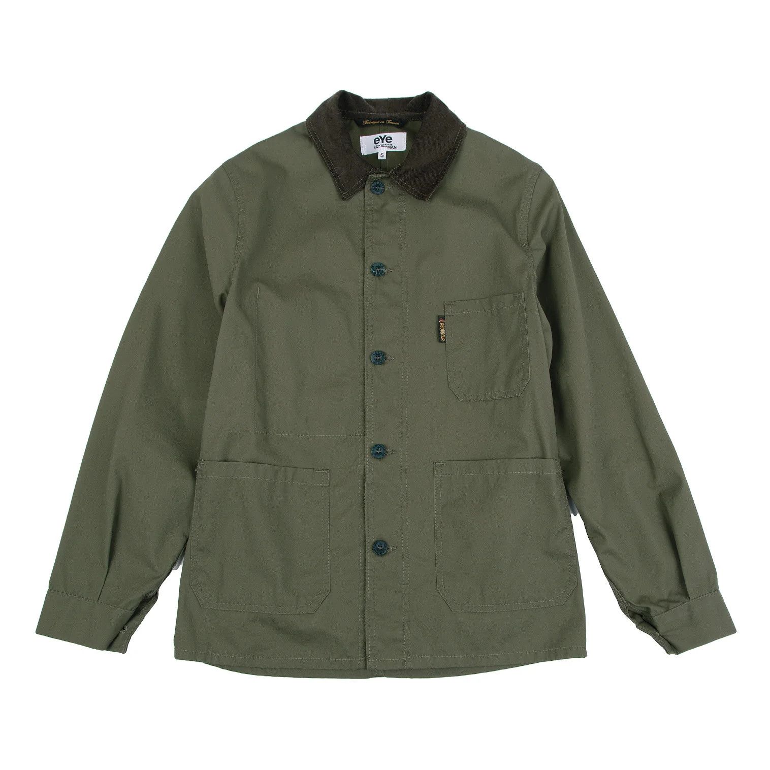 Junya Watanabe Olive Work Jacket with French Fabric, Size S Size US S / EU 44-46 / 1 - 1 Thumbnail