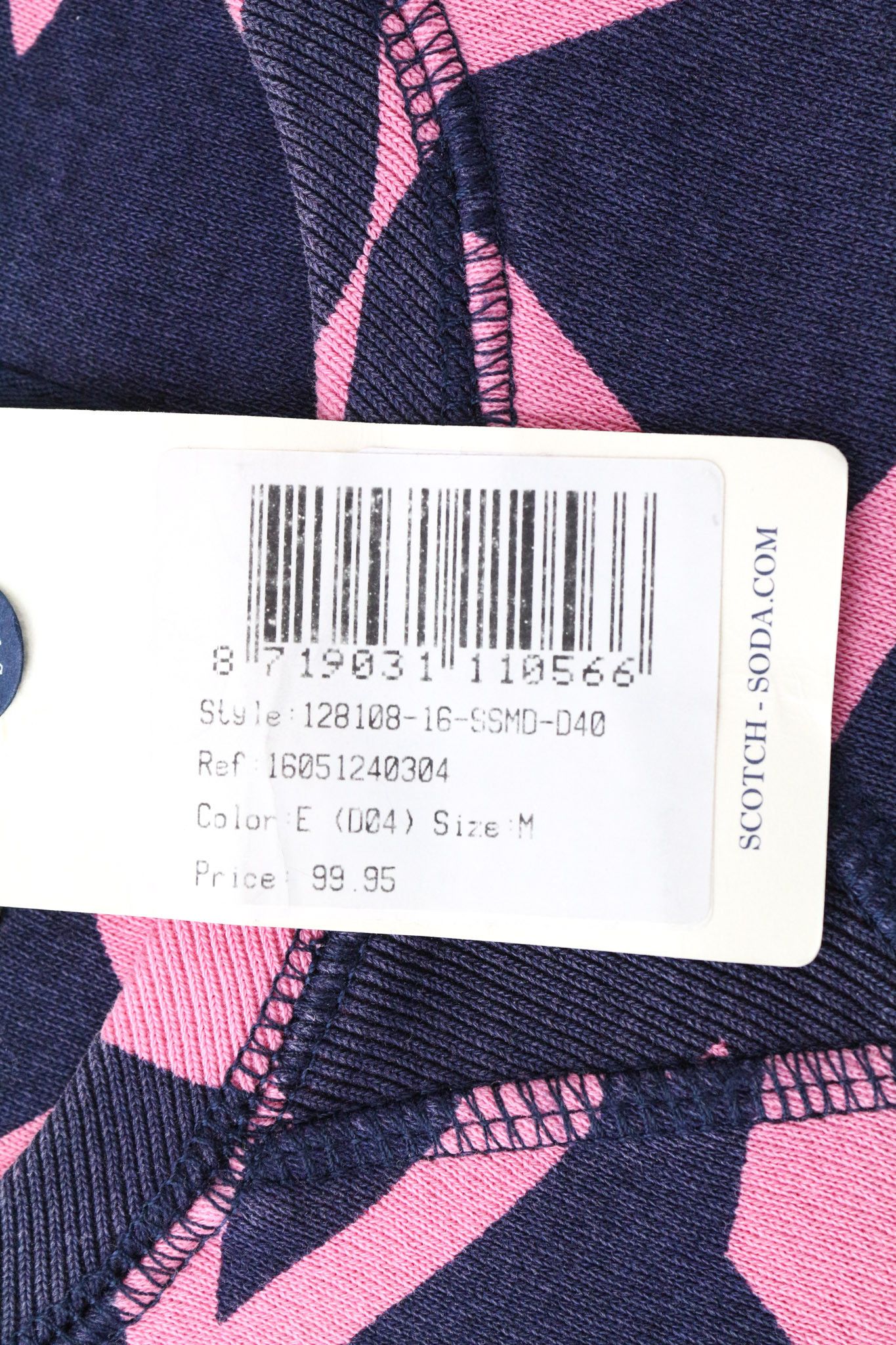 Scotch & Soda M Pink Patterned Cotton Fleece Crew Sweatshirt 74577 Size US M / EU 48-50 / 2 - 6 Thumbnail