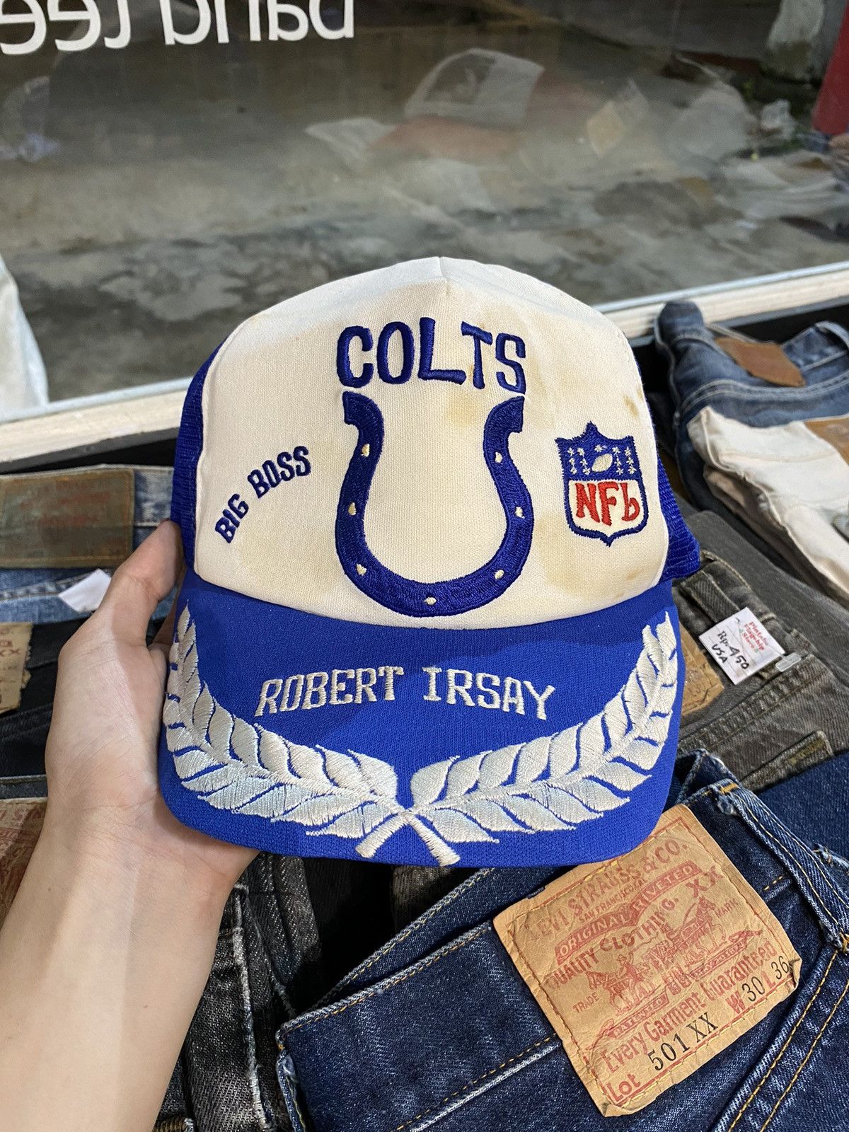 image of Nfl x Trucker Hat Vintage 70's Truckerhat Colts in Blue, Men's