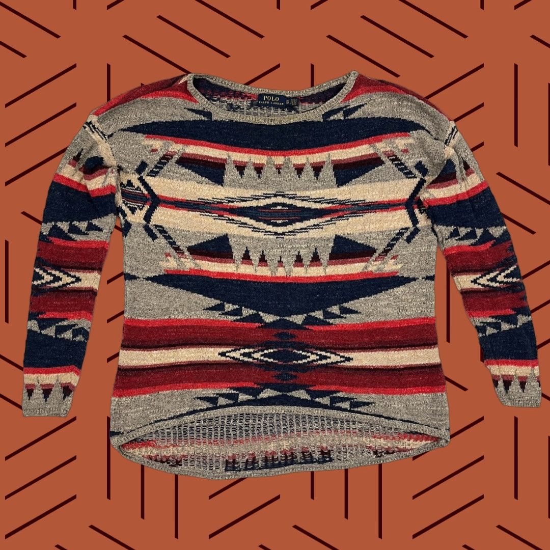 Polo Ralph Lauren Polo Ralph Lauren Sweater Womens XS Oversized Southwestern Aztec Knit Blouse Top Size XS / US 0-2 / IT 36-38 - 1 Thumbnail