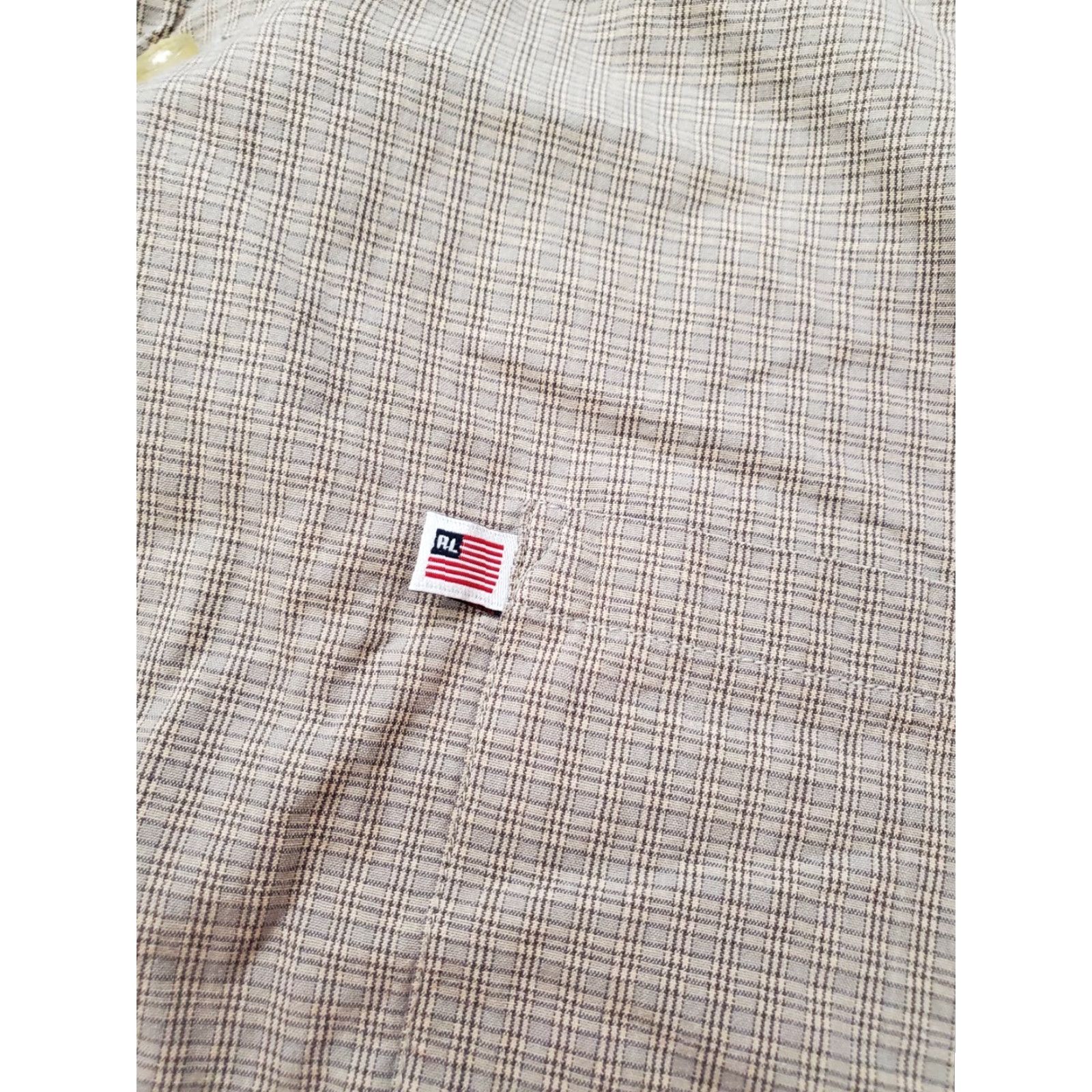 Ralph Lauren VINTAGE Ralph Lauren Polo Jeans Company Shirt Button-Up Plaid Flag Men Large Gray 100% Cotton Long Sleeve Size US L / EU 52-54 / 3 - 6 Thumbnail