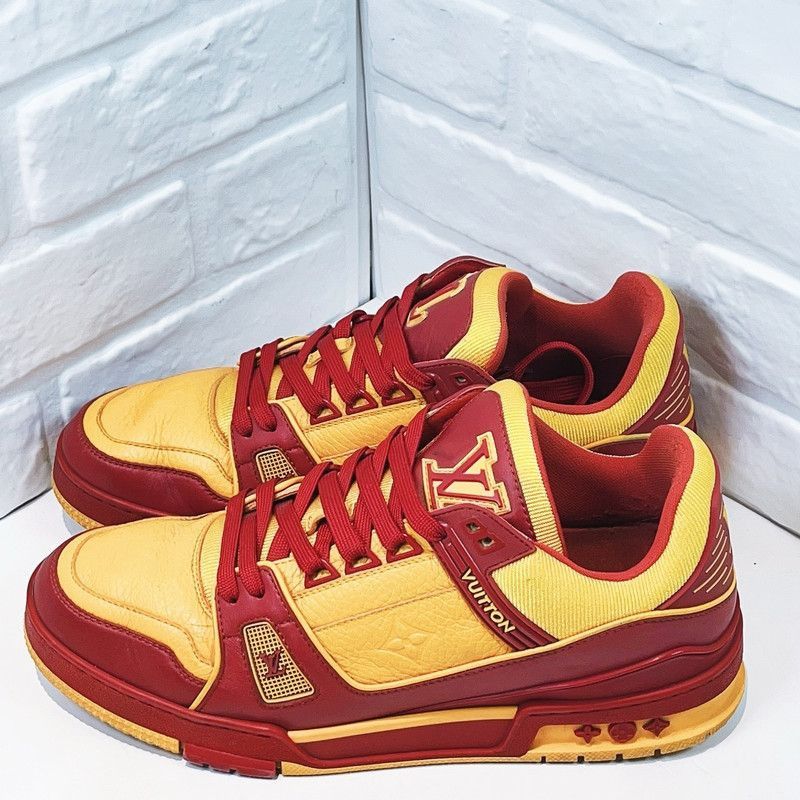 Louis Vuitton Louis Vuitton Trainer Red Yellow Sneakers -2508 Size US 9 / EU 42 - 1 Thumbnail