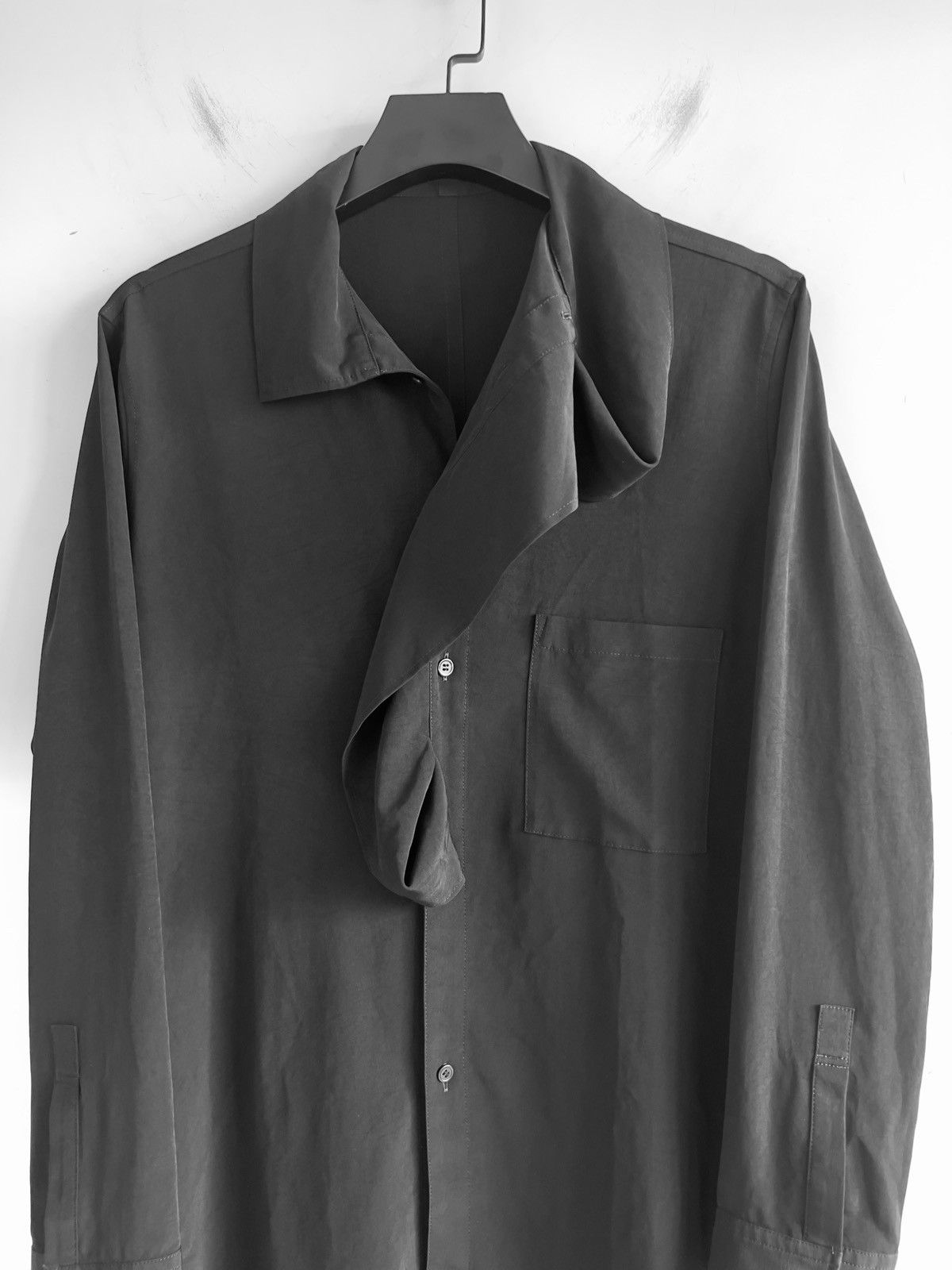 Yohji Yamamoto Y's Yohji Yamamoto - De Chine COLLAR DRAPE BLOUSE SHIRT Size XS / US 0-2 / IT 36-38 - 6 Thumbnail