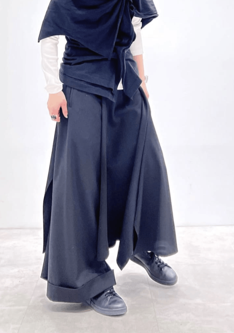 Yohji Yamamoto Yohji Yamamoto Femme - Rayon Asymmetrical Draped Skirt Size 24" / US 00 / IT 34 - 7 Thumbnail