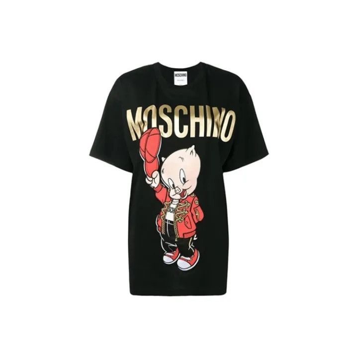 Moschino Moschino Porky Pig Embroidered T-Shirt 0079 Size XS / US 0-2 / IT 36-38 - 1 Thumbnail