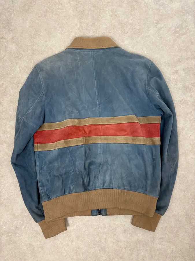 Dolce & Gabbana SS2007 Dolce & Gabbana Blue & Beige Suede Leather Jacket Size US M / EU 48-50 / 2 - 7 Thumbnail