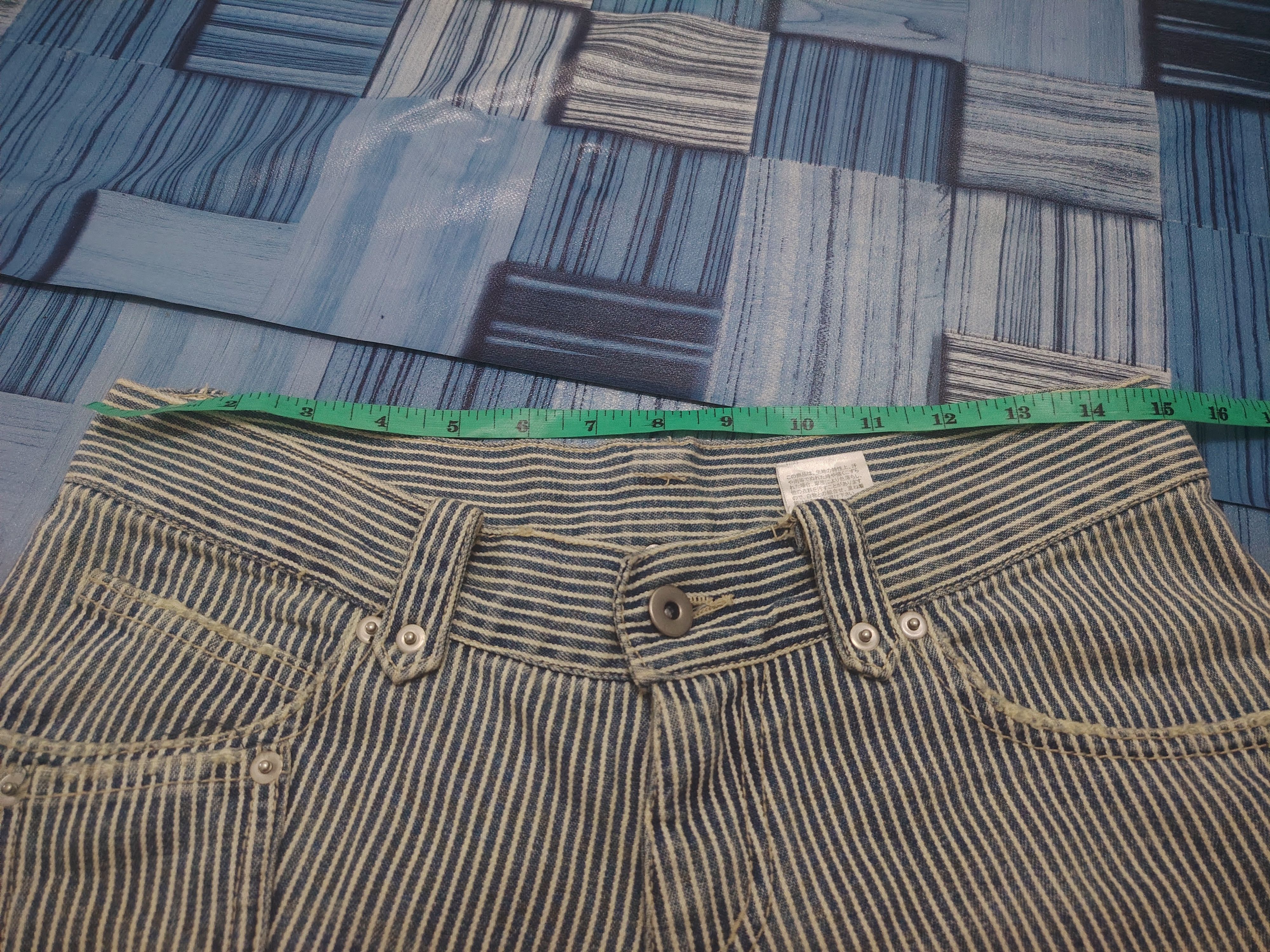 If Six Was Nine × Japanese Brand 💥Insane hickory stripe worker pants twist leg skinny design Size US 30 / EU 46 - 20 Thumbnail