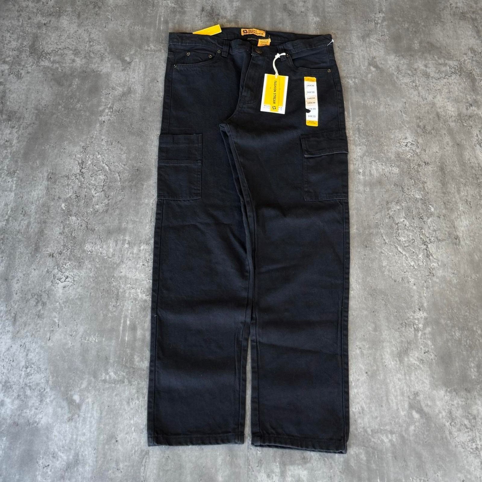 Japanese Brand × Vintage Brand New Real Exchange Black Cargo Denim Jeans Size US 34 / EU 50 - 1 Thumbnail