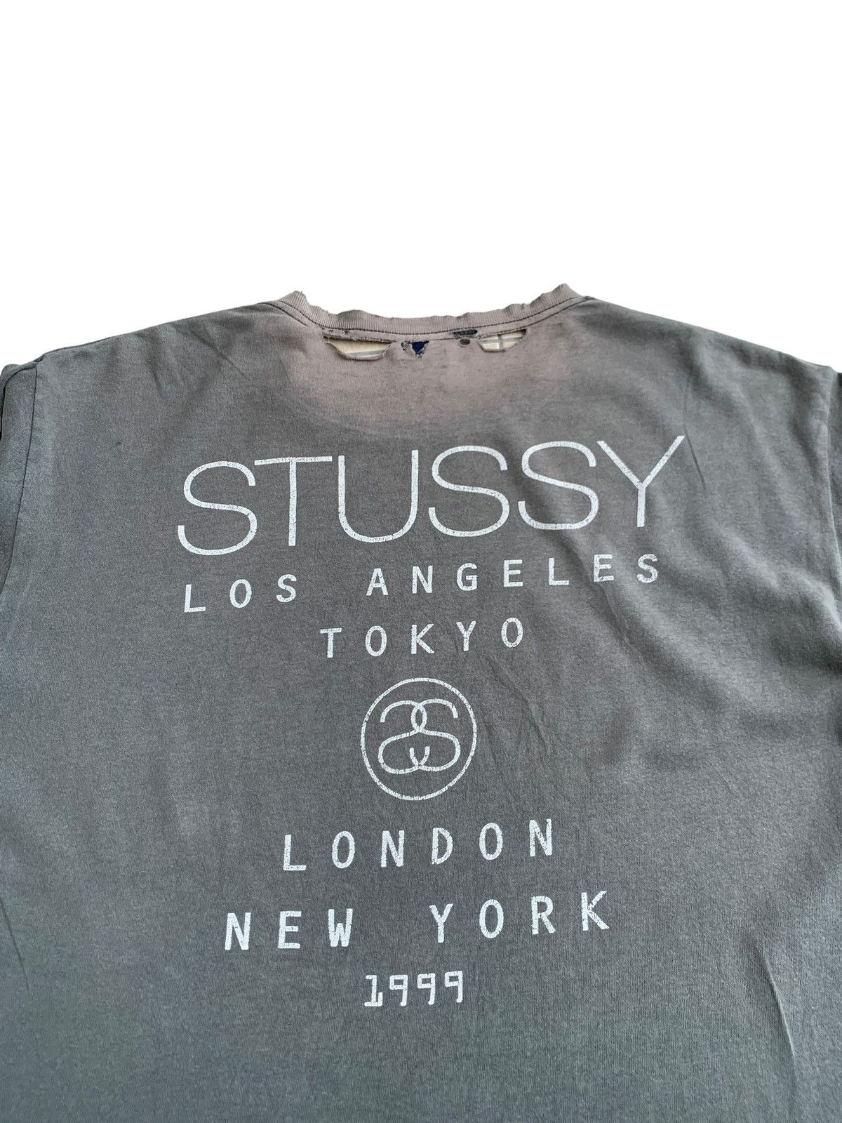 Stussy Vtg 90s Trashed Thin Sunfade Stussy International LATLNY Size US L / EU 52-54 / 3 - 19 Thumbnail