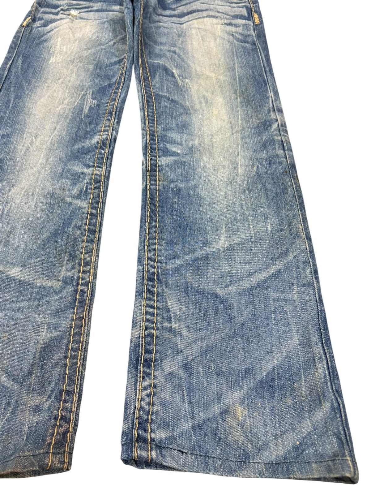 Japanese Brand Vintage BB London Embroidery Honeycomb Mud Wash Loose Jeans Size US 30 / EU 46 - 7 Thumbnail