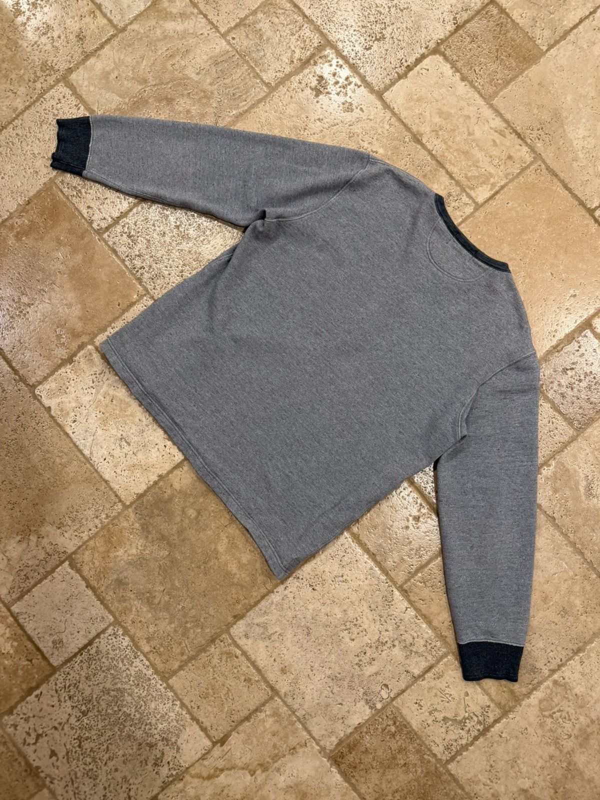 RRL Ralph Lauren RRL Ralph Lauren Heather Grey Henley Sweater Button Shirt Size US XL / EU 56 / 4 - 11 Thumbnail