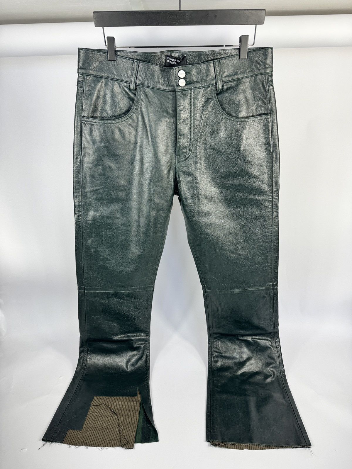 Enfants Riches Deprimes LONG NIGHT LEATHER PANTS DEEP GREEN Size US 34 / EU 50 - 1 Thumbnail