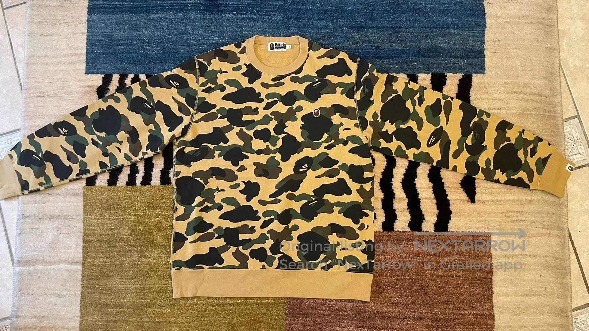 Bape Bape Classic Yellow Camo Crewneck. Size US XL / EU 56 / 4 - 1 Thumbnail