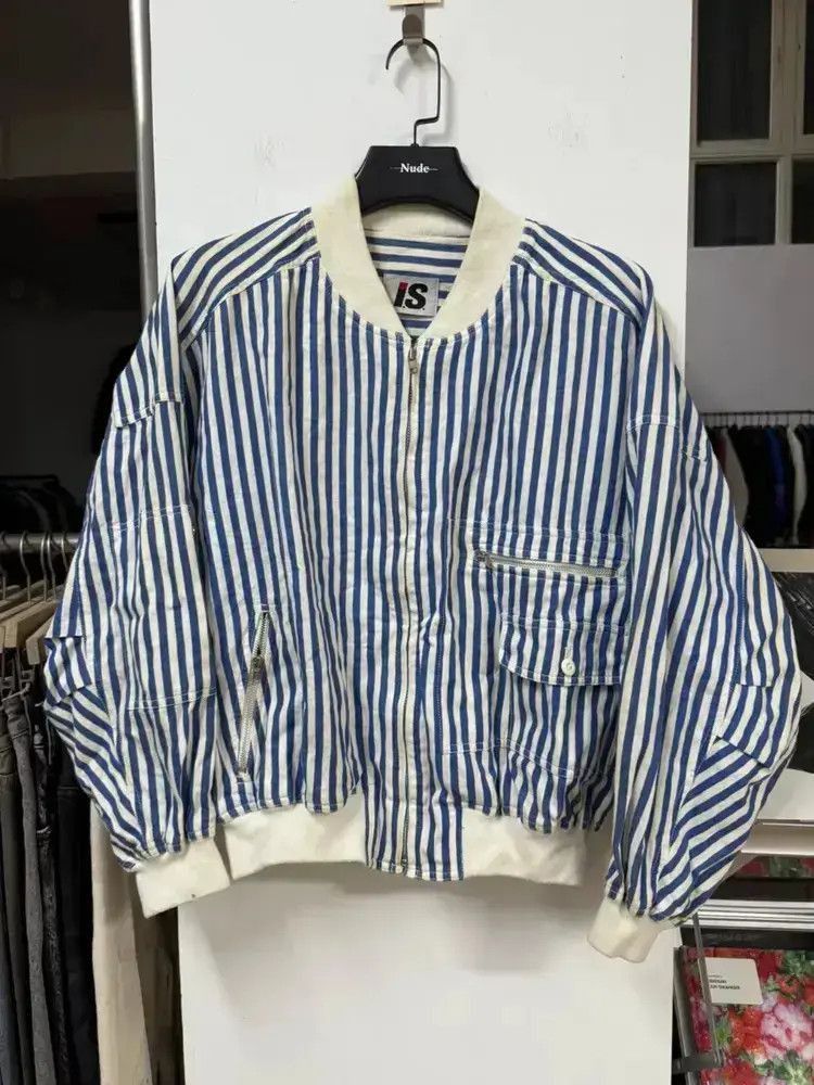 Issey Miyake Sz 9 Issey Miyake Sports 90s Logo Stripes Bomber Size US L / EU 52-54 / 3 - 3 Thumbnail