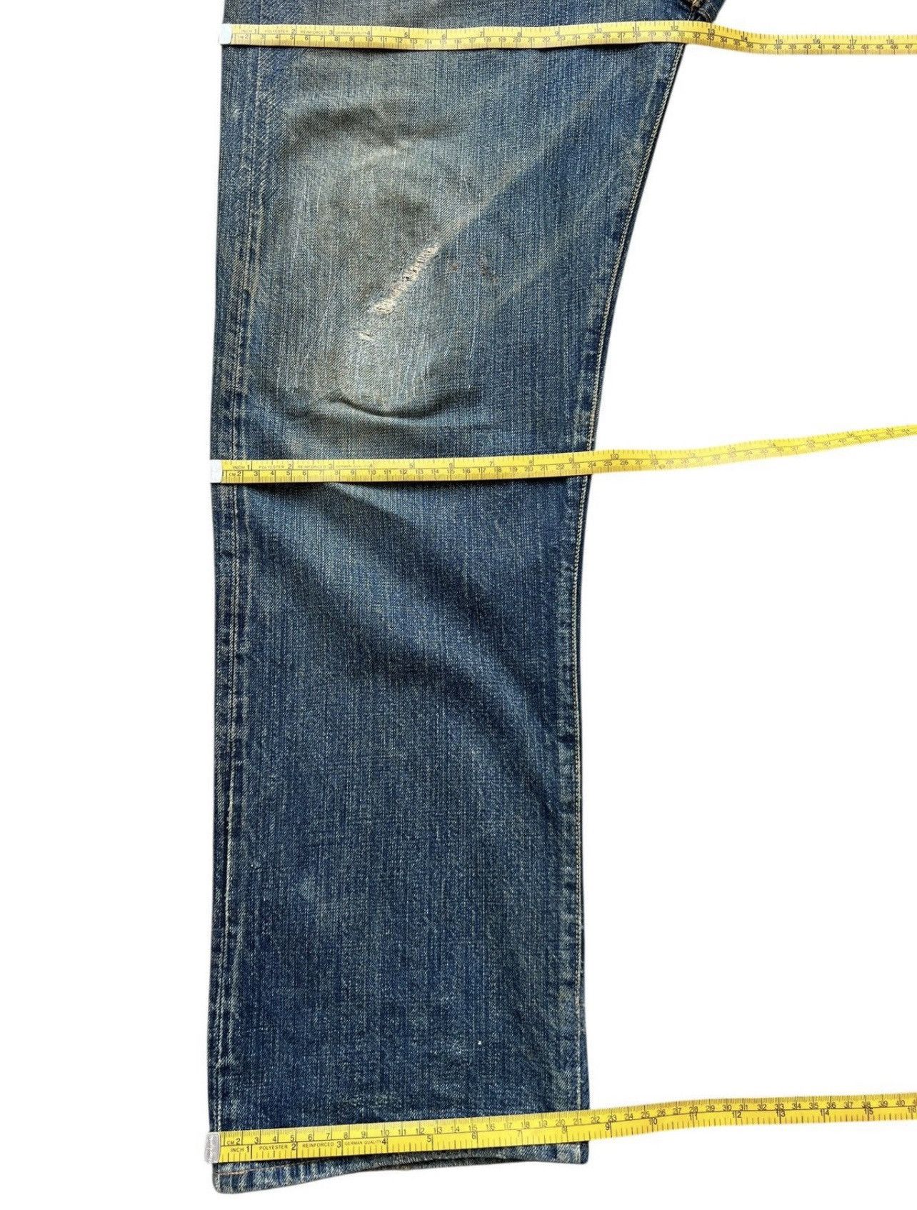 The Real McCoy's Vintage 90s Real Mccoy Selvedge Distressed Denim Jeans 31x29 Size US 31 - 15 Thumbnail