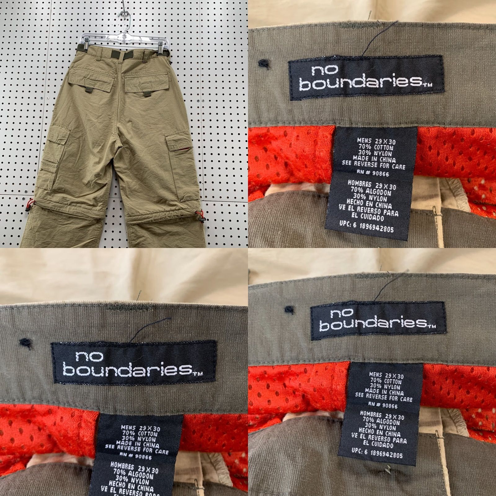 Vintage No Boundaries Convertible Cargo Hiking Pants Brown Belted Mens 29x31 Skateboard Size US 29 - 9 Thumbnail