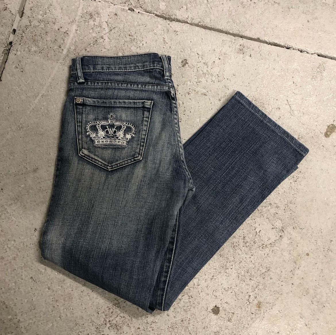 Rock & Republic × Vintage Embroided Flared Rock Republic Jeans (Low Rise) Size 26" / US 2 / IT 38 - 1 Thumbnail