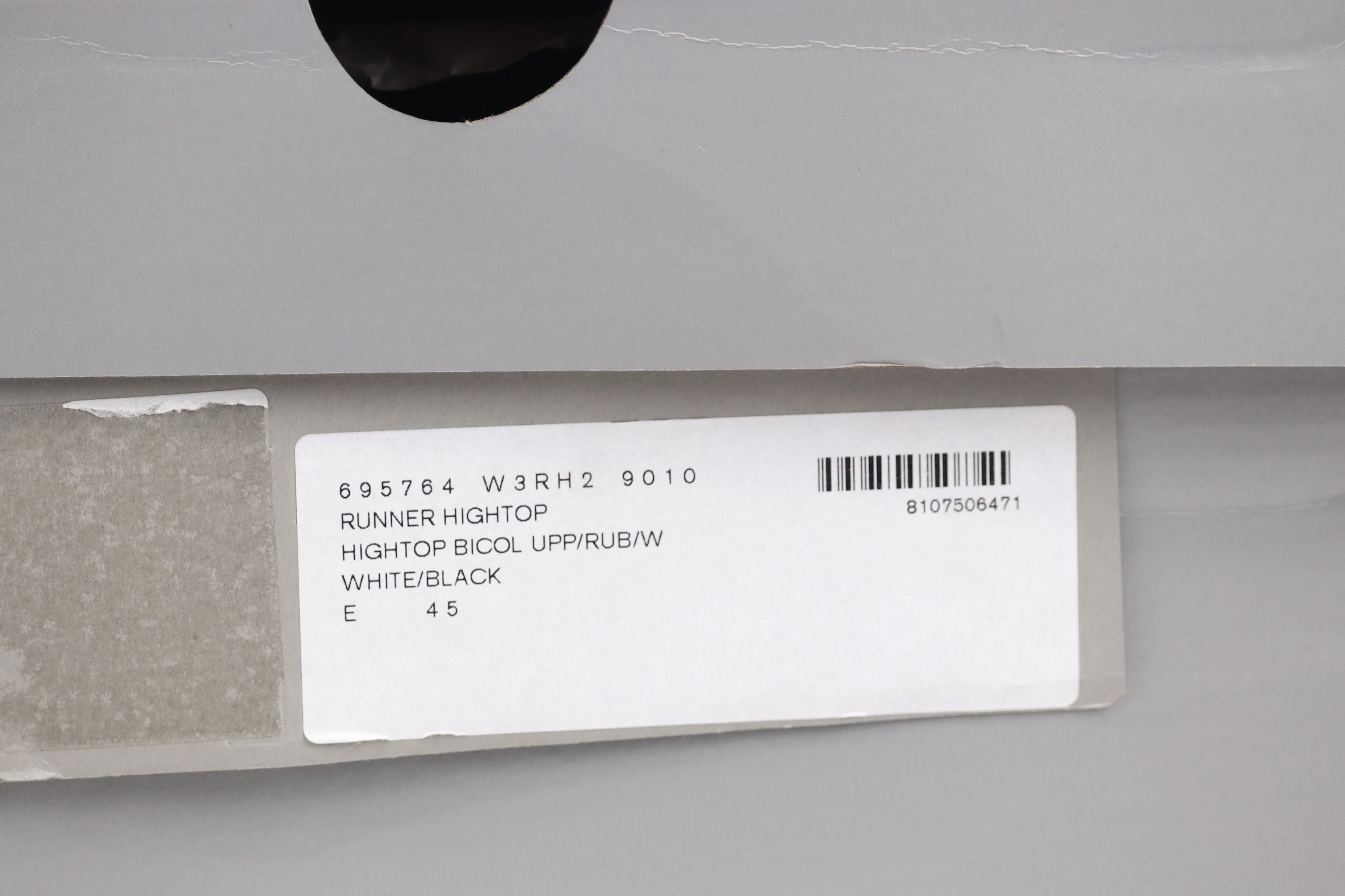 Balenciaga o1rshd1 Q:2 / Runner Hightop Bicol in White/Black Size US 12 / EU 45 - 10 Thumbnail