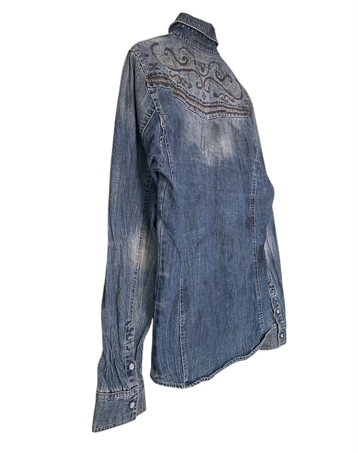 If Only Was True × In The Attic Rare IN THE ATTIC Pearl Snap Button Denim Shirt Size US L / EU 52-54 / 3 - 14 Thumbnail