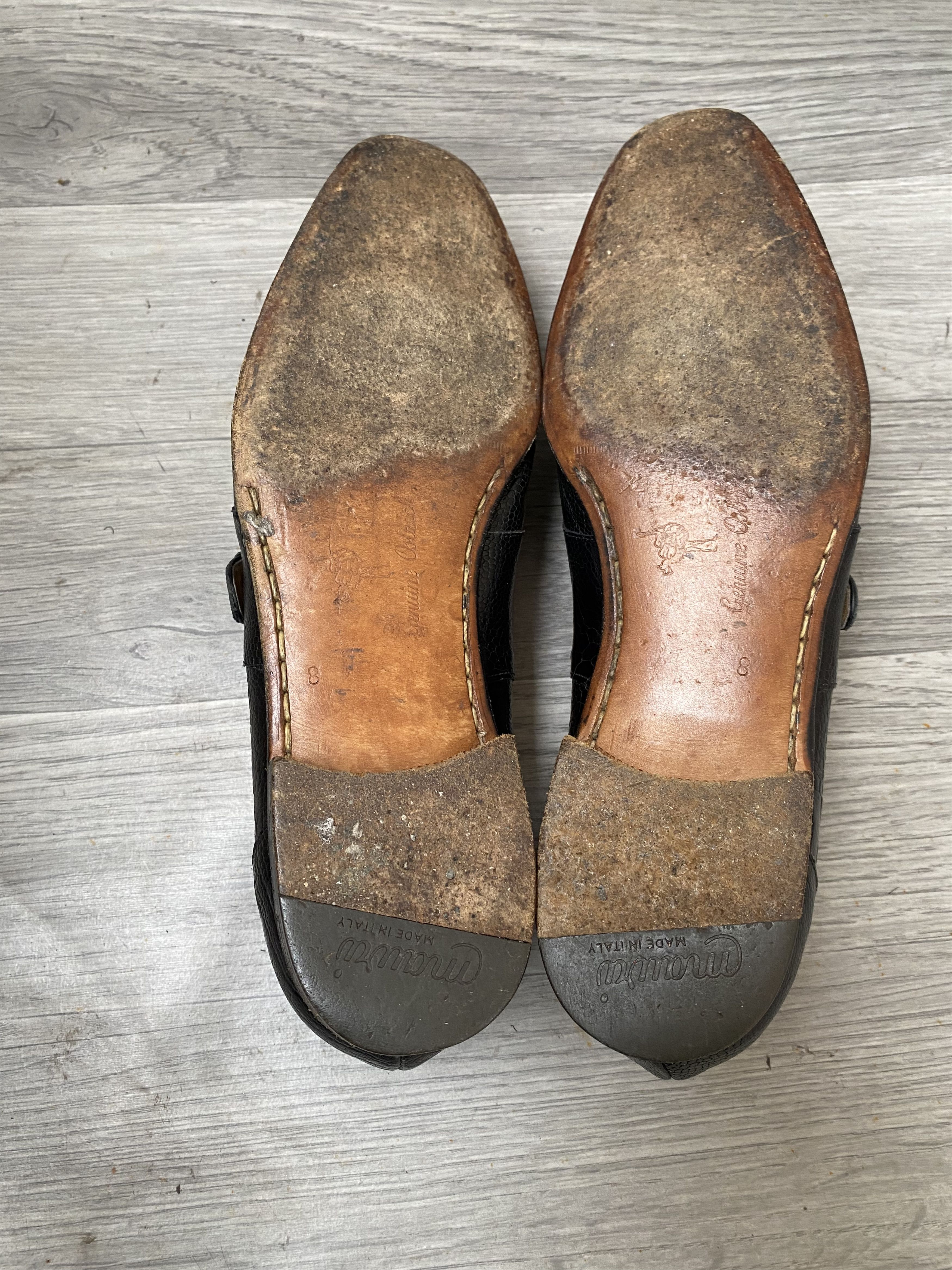 Mauri Mauri single monk strap black exotic ostrich leather sz41 Size US 8 / EU 41 - 12 Thumbnail