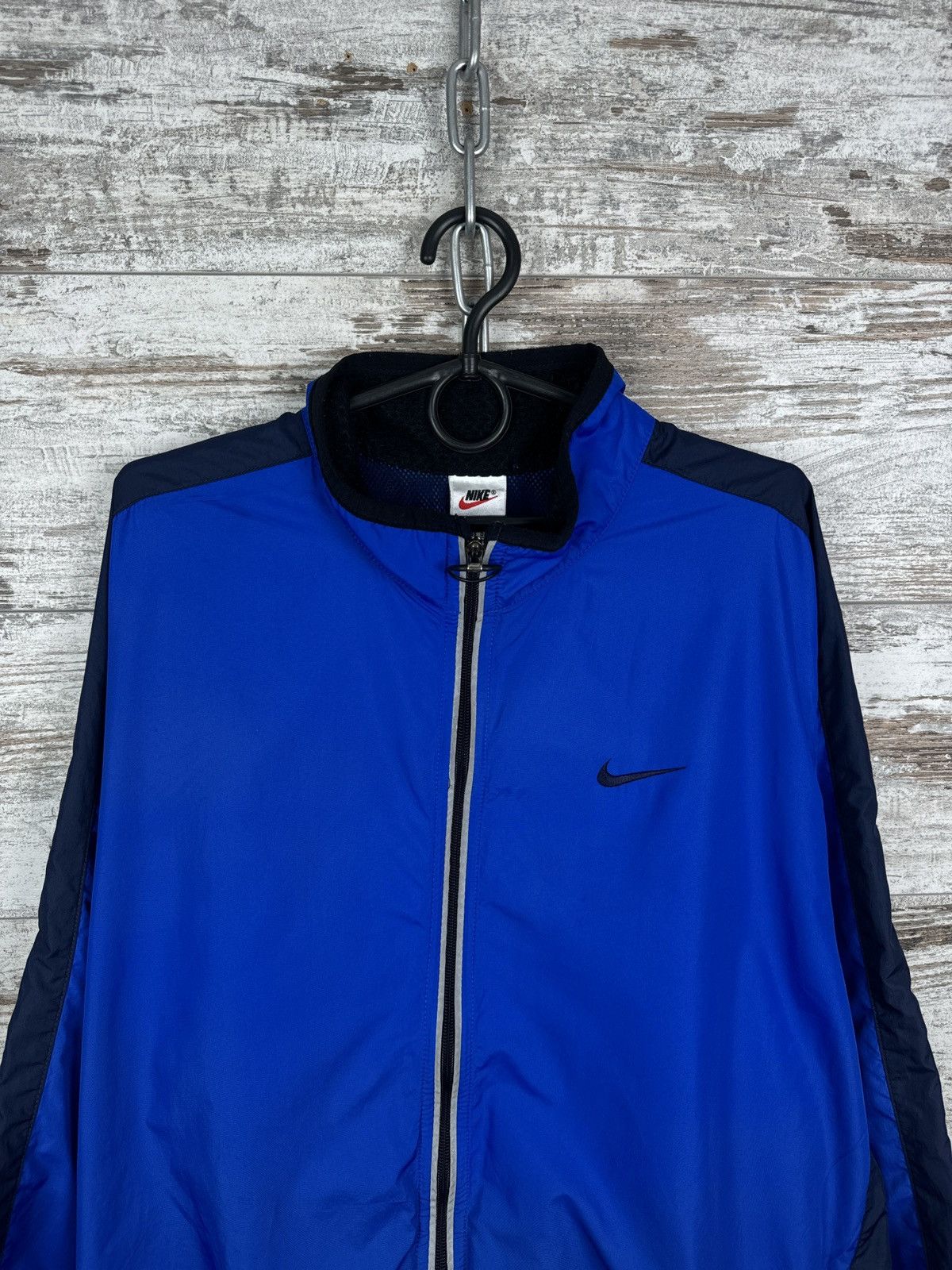 Nike Mens Vintage Nike track jacket swoosh nylon navy Olympic y2k Size US L / EU 52-54 / 3 - 3 Thumbnail