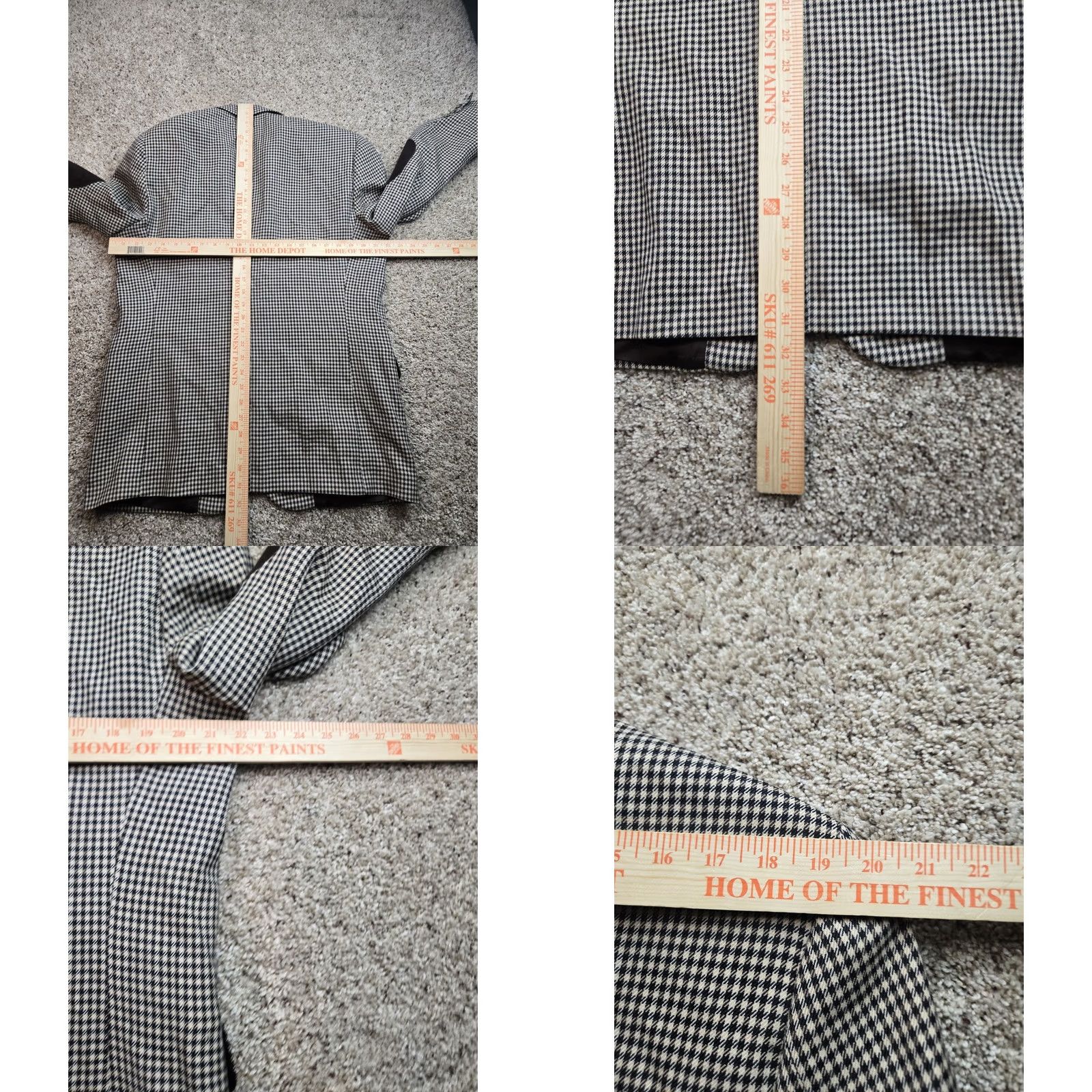 Banana Republic VINTAGE Banana Republic Blazer Jacket Mens Medium Houndstooth Elbow Patches USA Size 40R - 8 Thumbnail