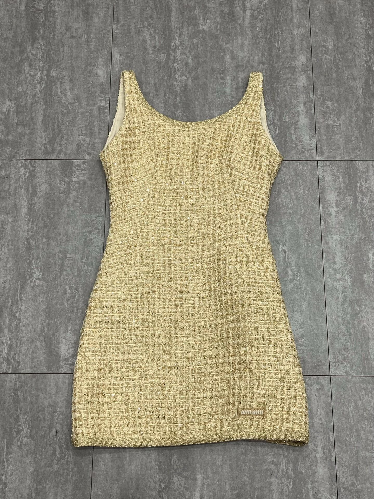 Miu Miu Miu Miu Knit Gold T-Shirt M Women Size M / US 6-8 / IT 42-44 - 1 Thumbnail