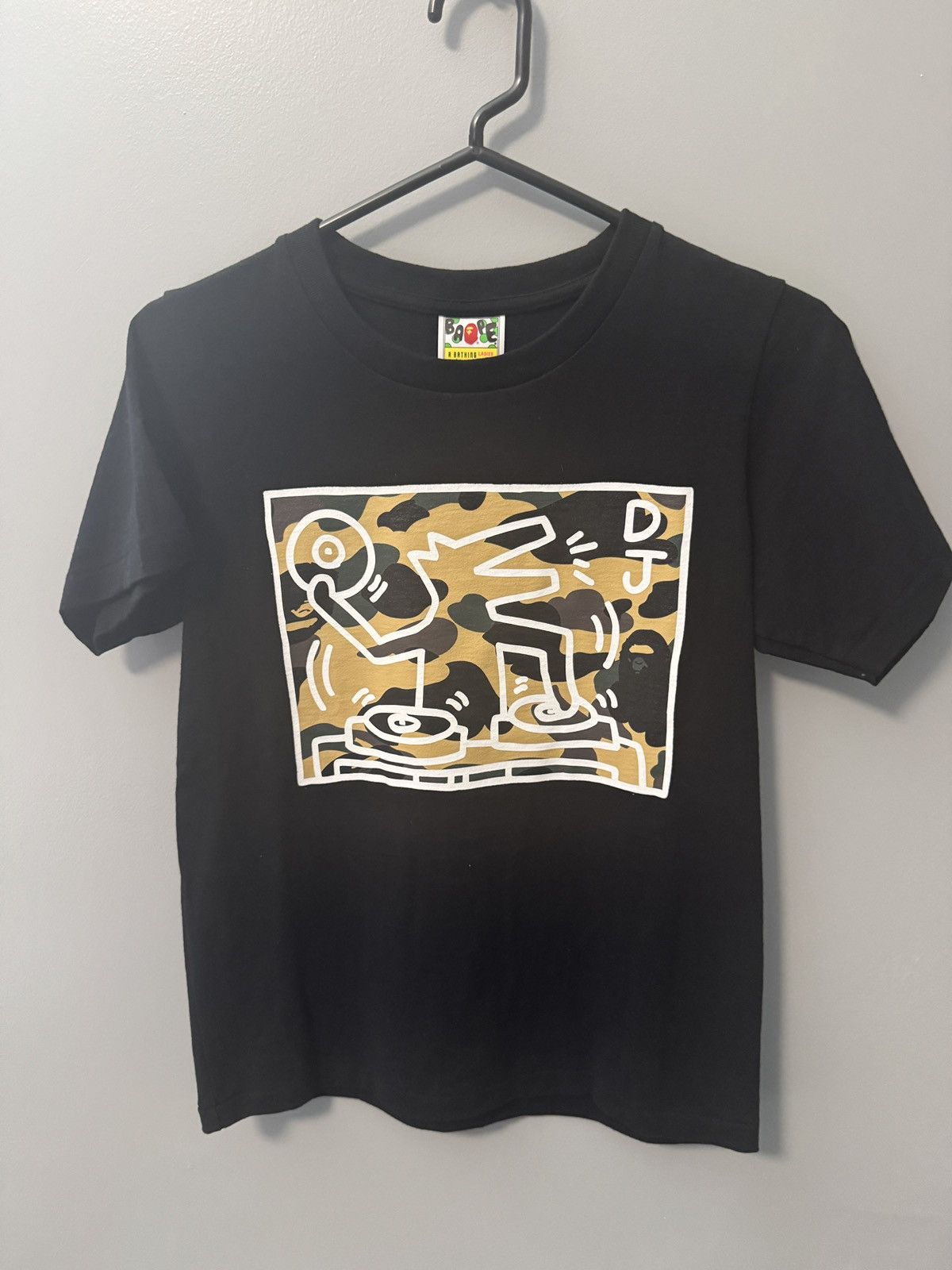 Bape Black Bape tee with green camo DJ short sleeve ladies Size XS / US 0-2 / IT 36-38 - 1 Thumbnail