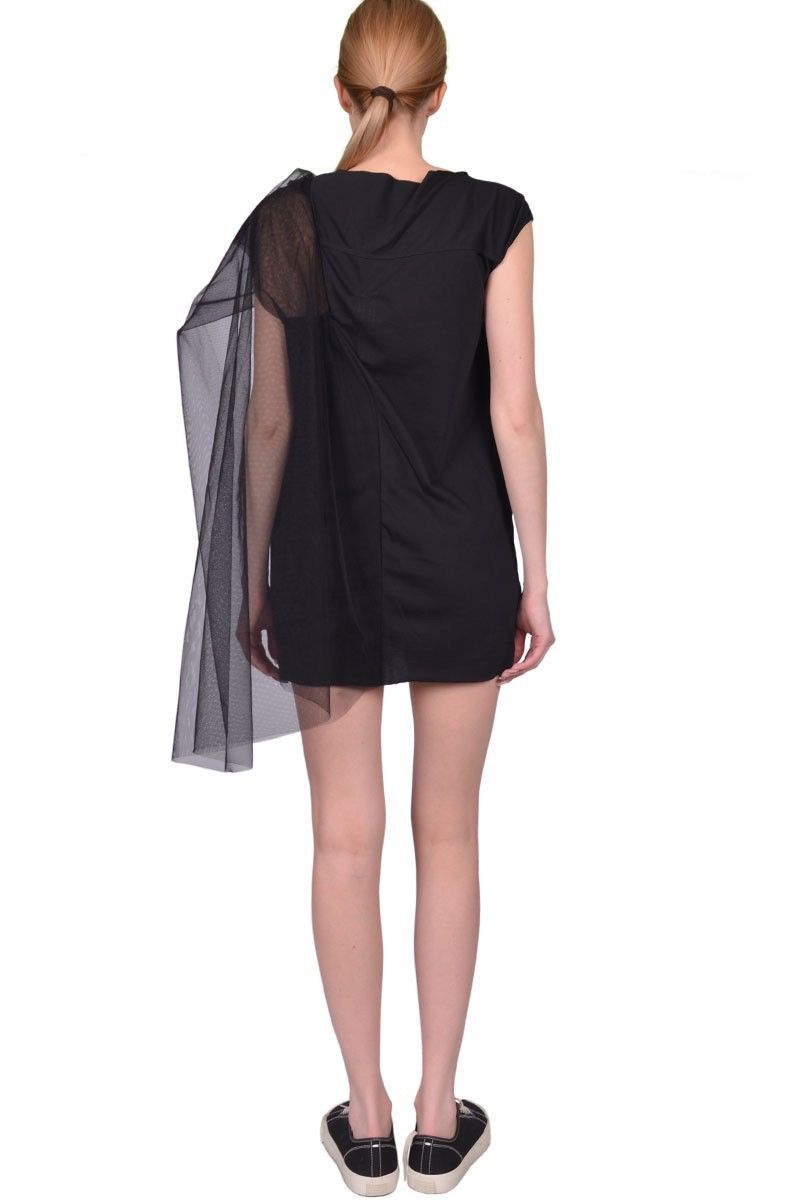 Rick Owens Last Rick Owens Tule Cape Shoulder Dress Top in Black Size M / US 6-8 / IT 42-44 - 3 Thumbnail