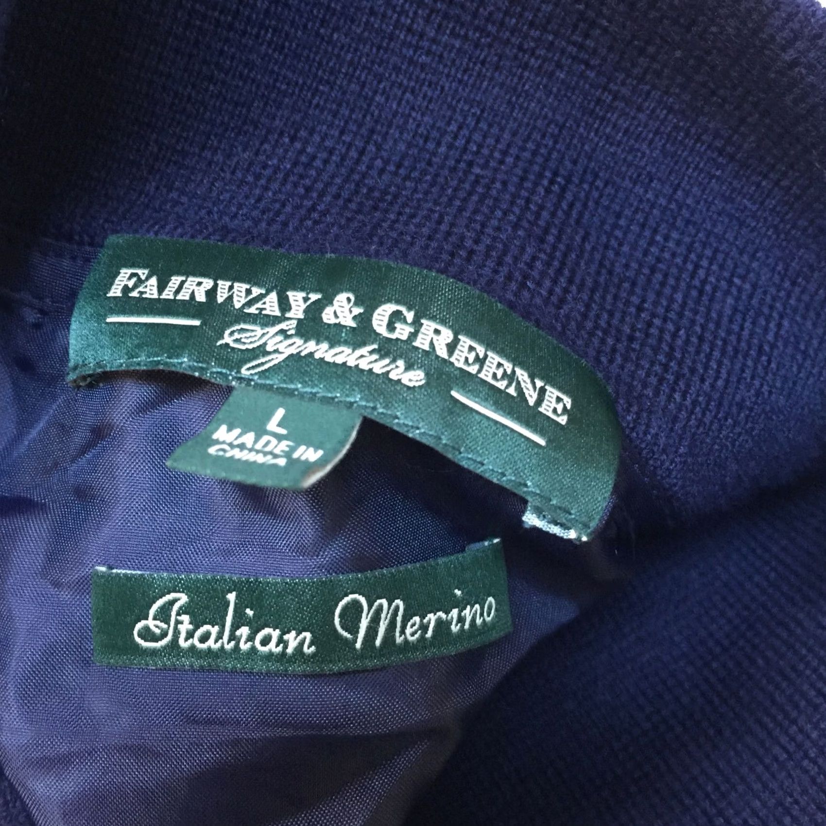 Vintage Fairway & Greene Mens Sweater Long Sleeve 1/4 Zip Blue Wool Classic Golf Pullover Large Regular Mens Size US L / EU 52-54 / 3 - 4 Thumbnail