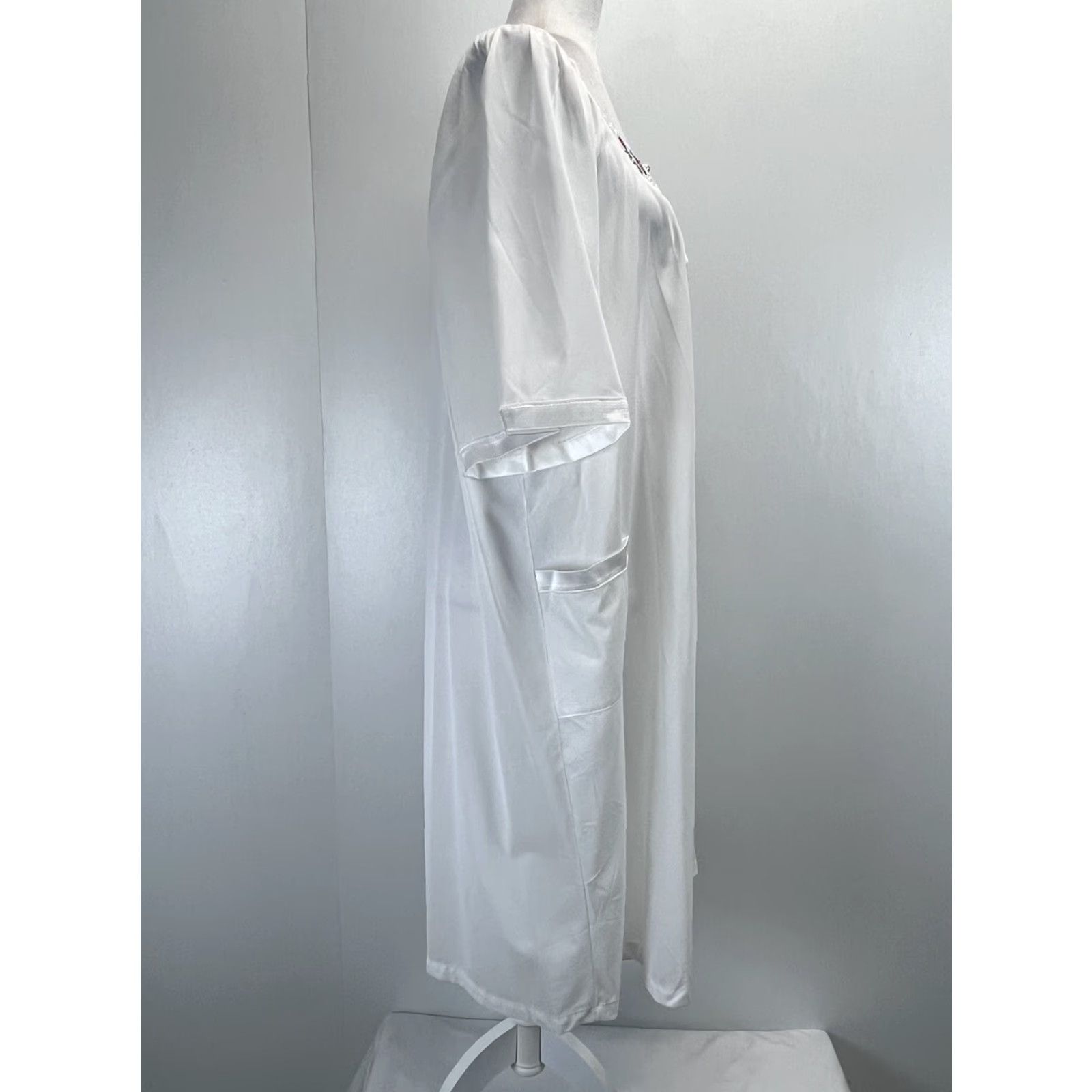Vintage VINTAGE Kelly Reed Nylon Nightgown 26W Plus White Semi Sheer 1990s Womens Size ONE SIZE - 4 Thumbnail