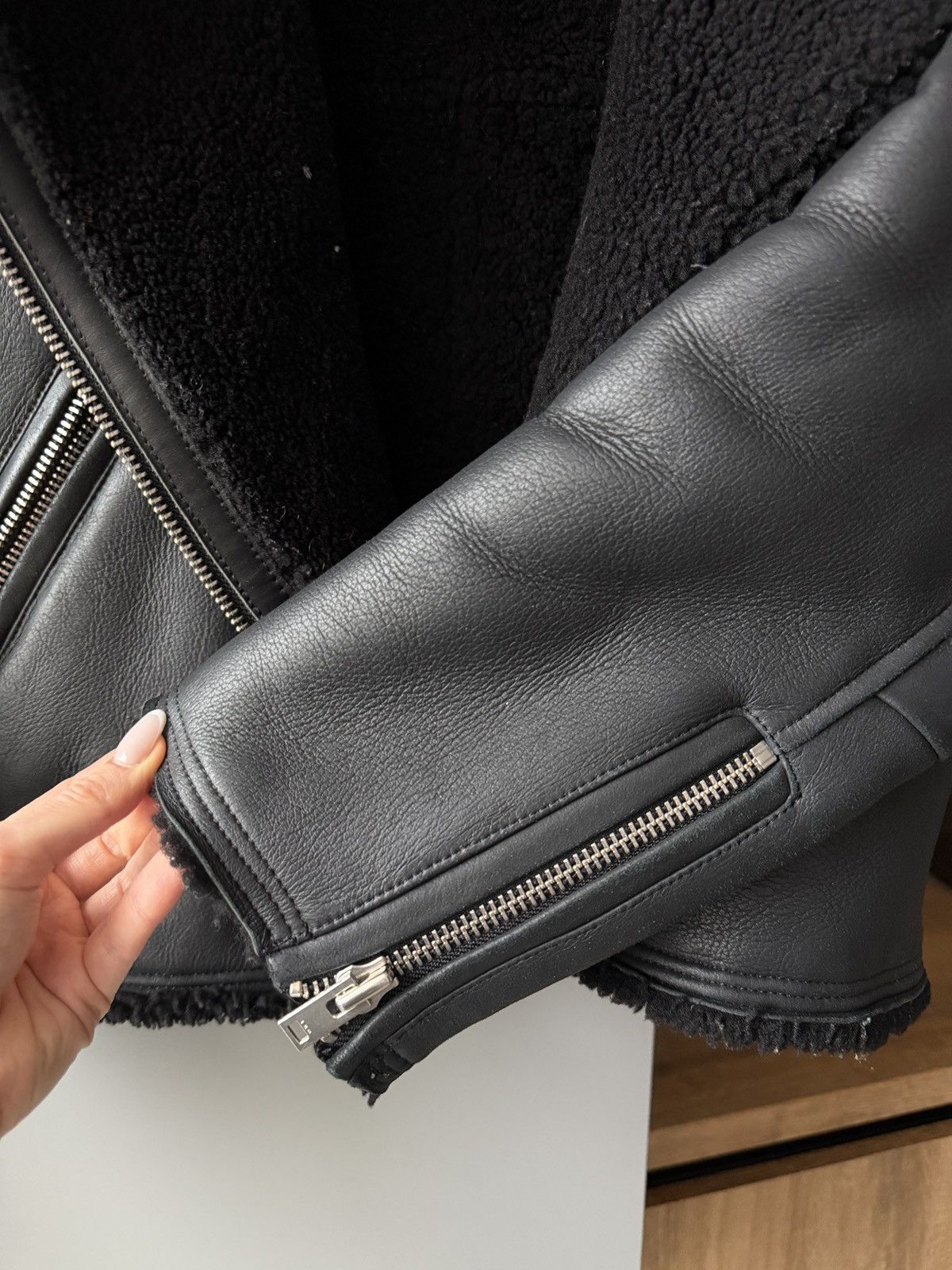 Iro IRO Paris Biker Black Oversized Shearling Jacket Size S / US 4 / IT 40 - 6 Thumbnail