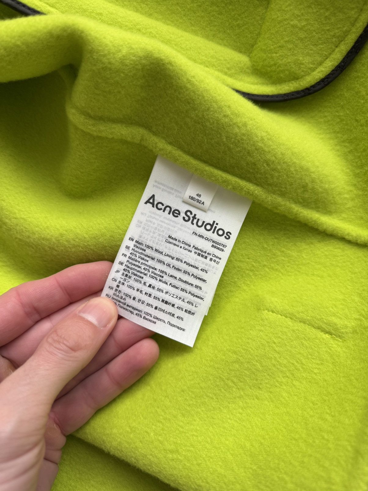 Acne Studios RARE Acne Studios Wool Jacket LIME GREEN Size 46 SS22 Size US S / EU 44-46 / 1 - 5 Thumbnail