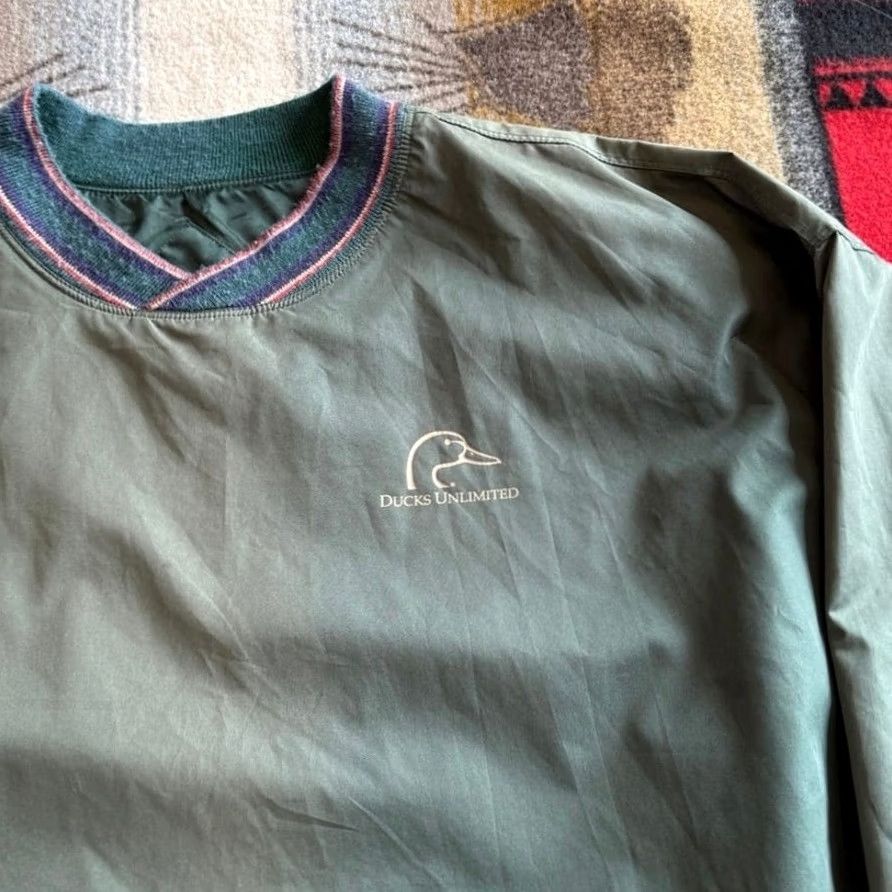 Vintage VINTAGE Ducks Unlimited Pullover Windbreaker XL Green 90s Outdoor Nature Hunting Mens Size US XL / EU 56 / 4 - 3 Thumbnail