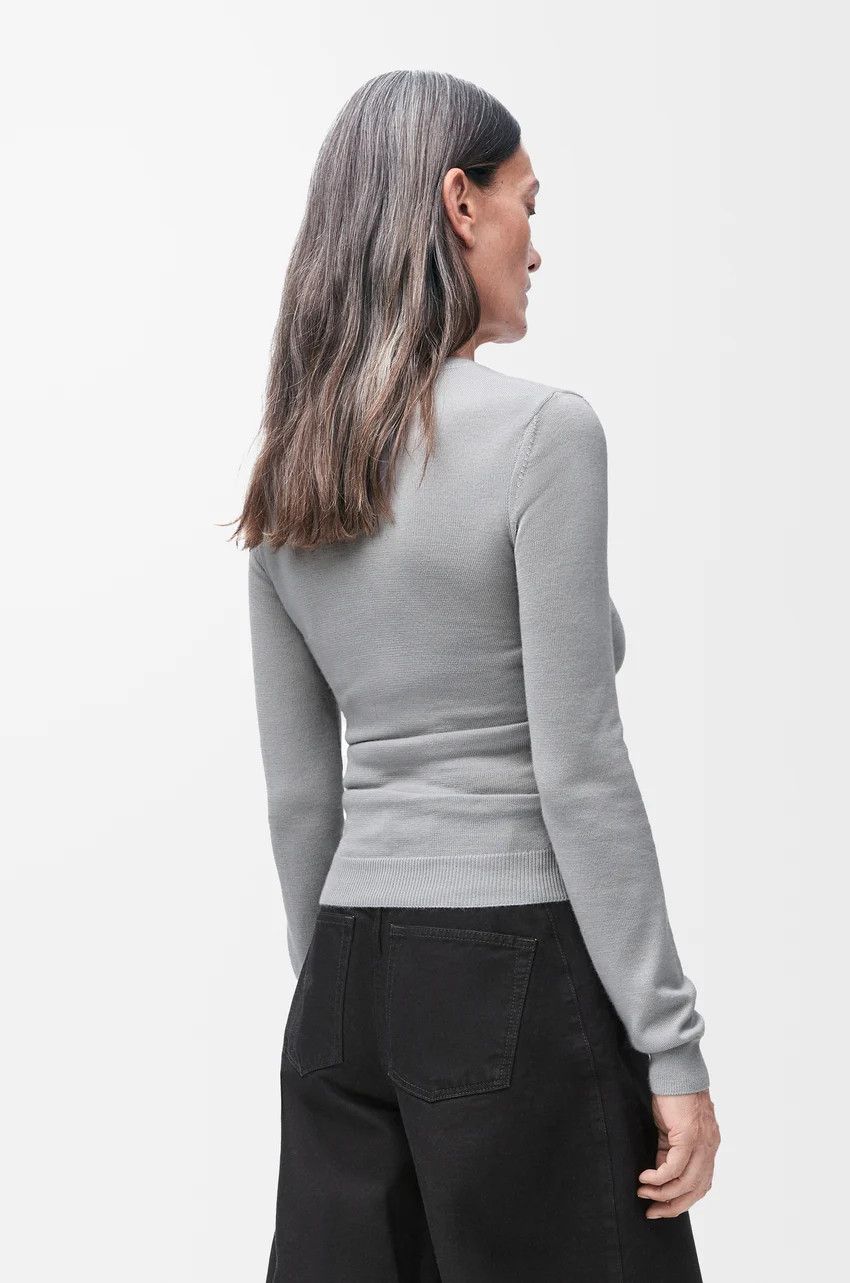 Loewe o1loc1c0525 Draped Sweater Cashmere And Silk in Light Grey Size M / US 6-8 / IT 42-44 - 4 Thumbnail