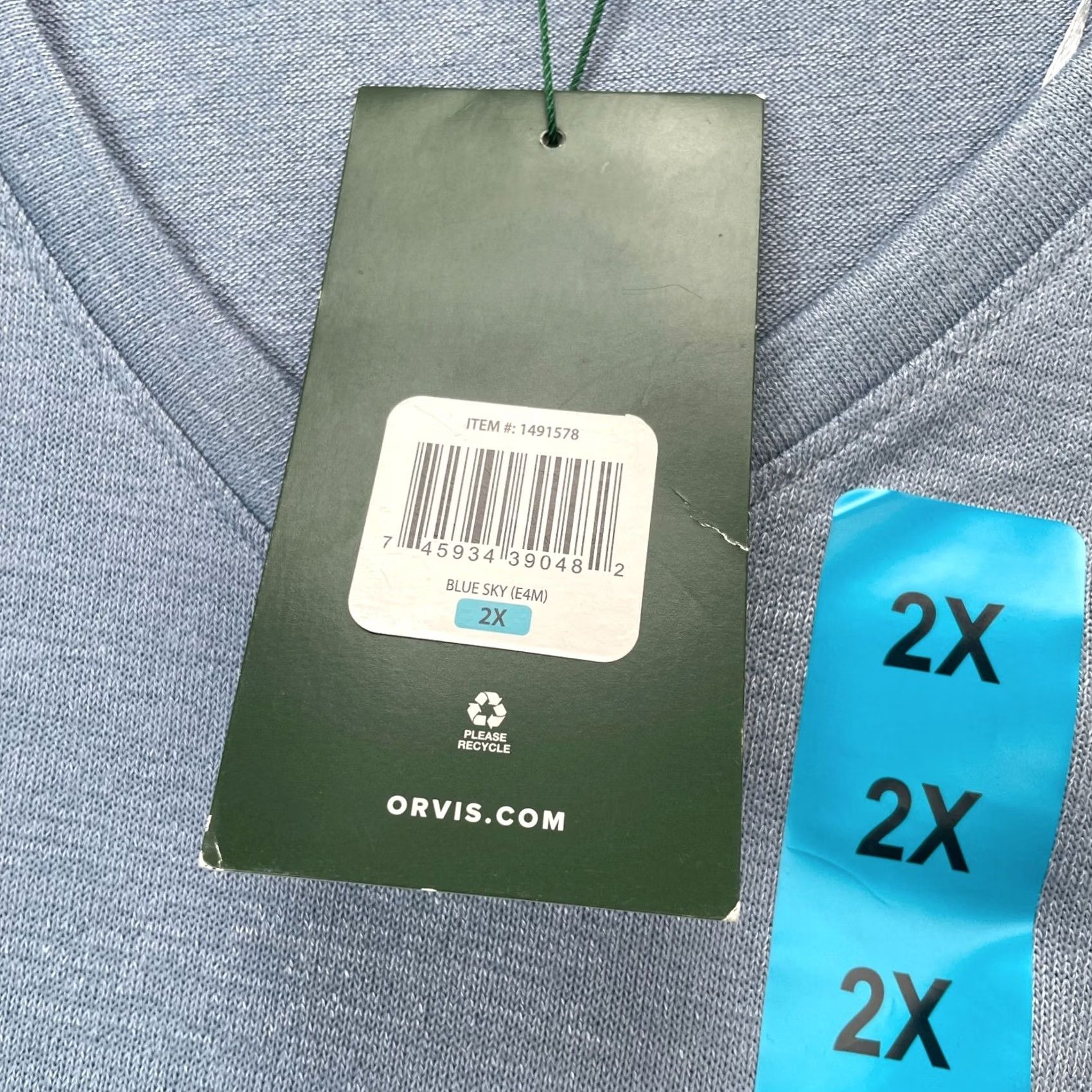 Orvis Orvis Womens XXL Plus Gray Knit Tunic V Neck Cap Sleeve Rayon Stretch Logo Top Size XXL / US 16-18 / IT 52-54 - 6 Thumbnail