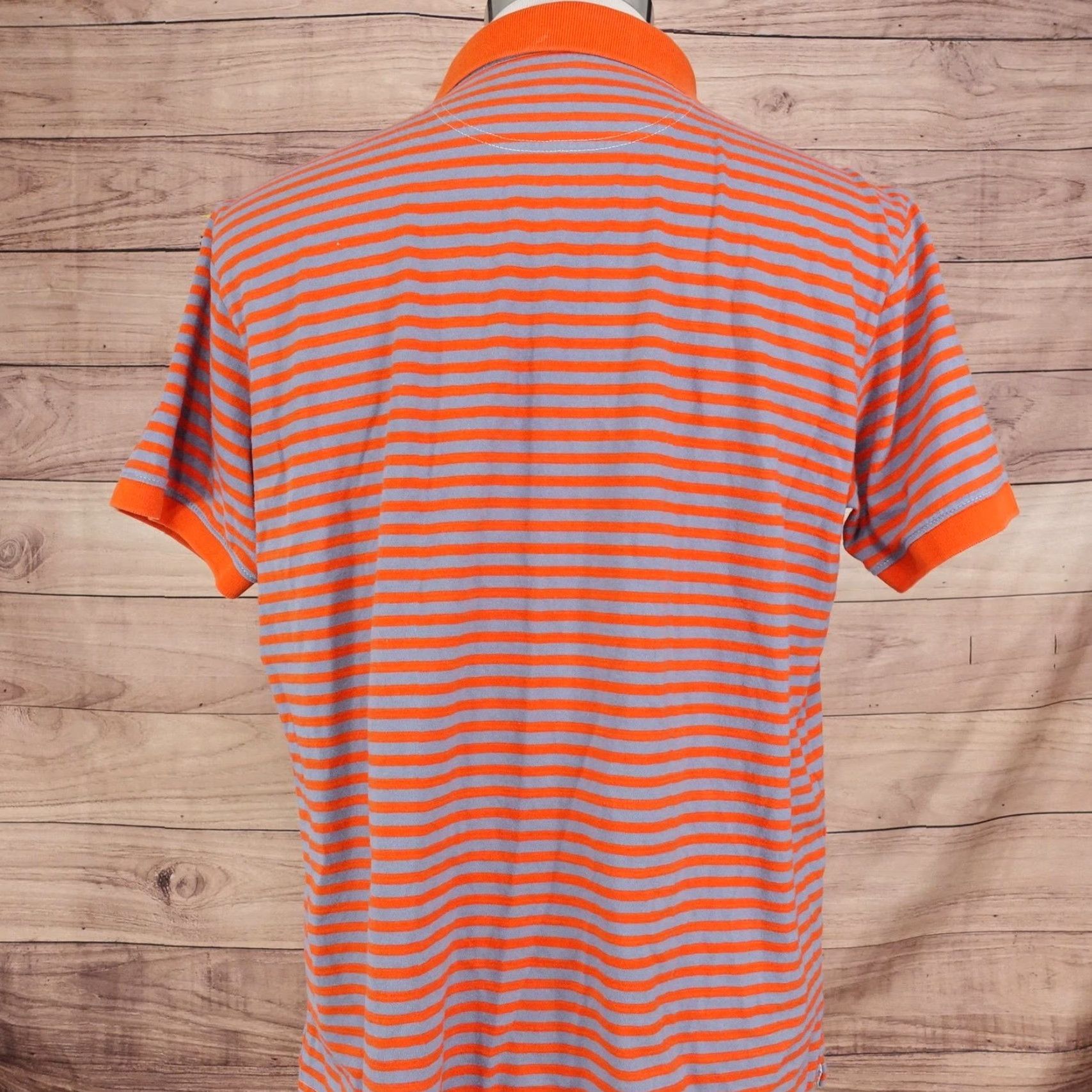 Bonobos Bonobos Polo Shirt Mens L Orange Gray Stripe 100% Cotton Standard Fit Casual Shirt Size US L / EU 52-54 / 3 - 4 Thumbnail