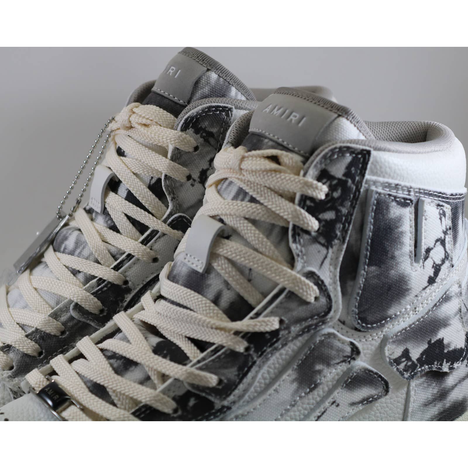 Amiri Amiri Skel Top Tie Dye White Black Sneakers Hi Brand New Size US 12 / EU 45 - 2 Thumbnail