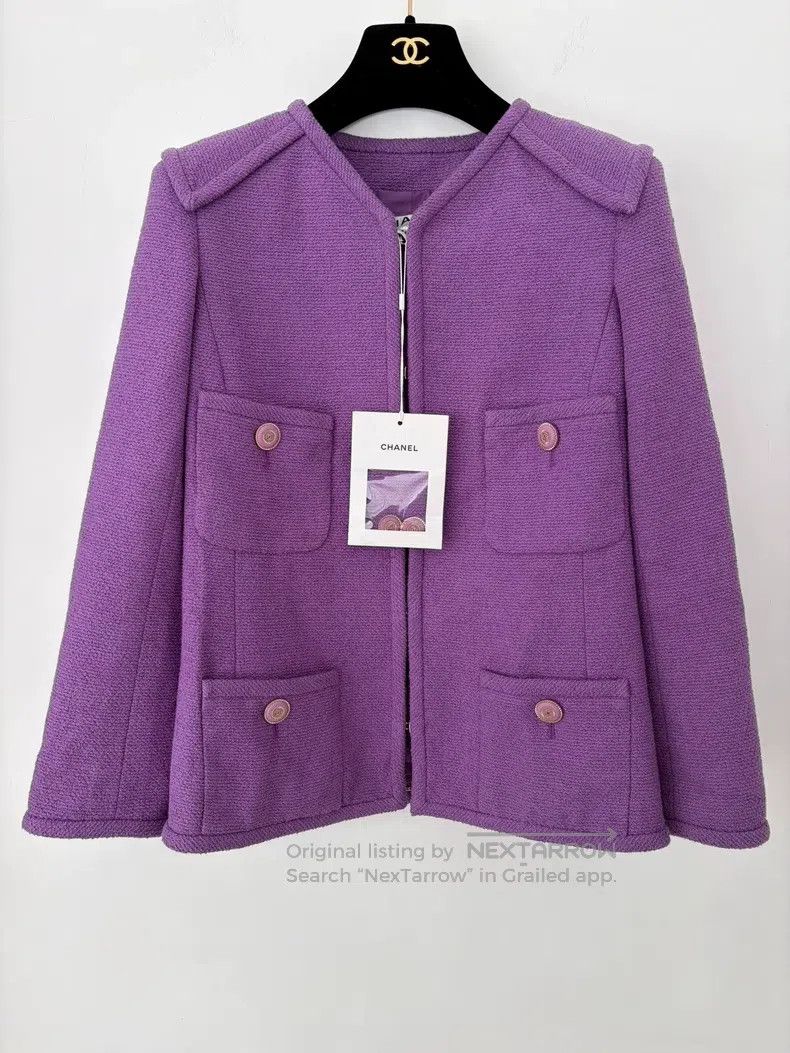 Chanel Chanel Early spring show purple tweed coat Size XXS / US 00 / IT 34 - 1 Thumbnail