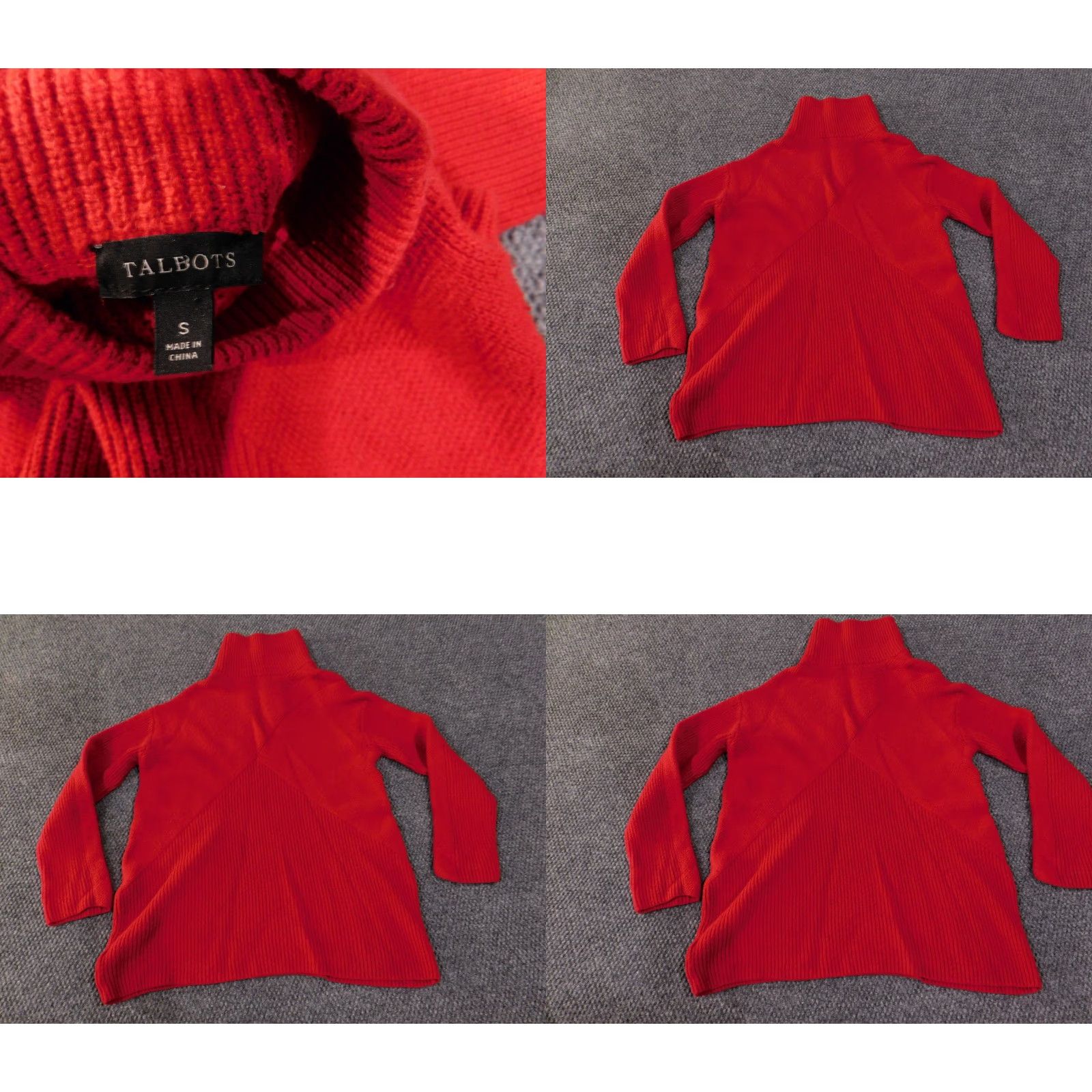 Talbots Talbots Sweater Womens Small Red Pullover Turtleneck Knit Ribbed Chunky Knit Pullover Long Sleeve Winter Casual Regular Size S Men? Women? Size S / US 4 / IT 40 - 8 Thumbnail