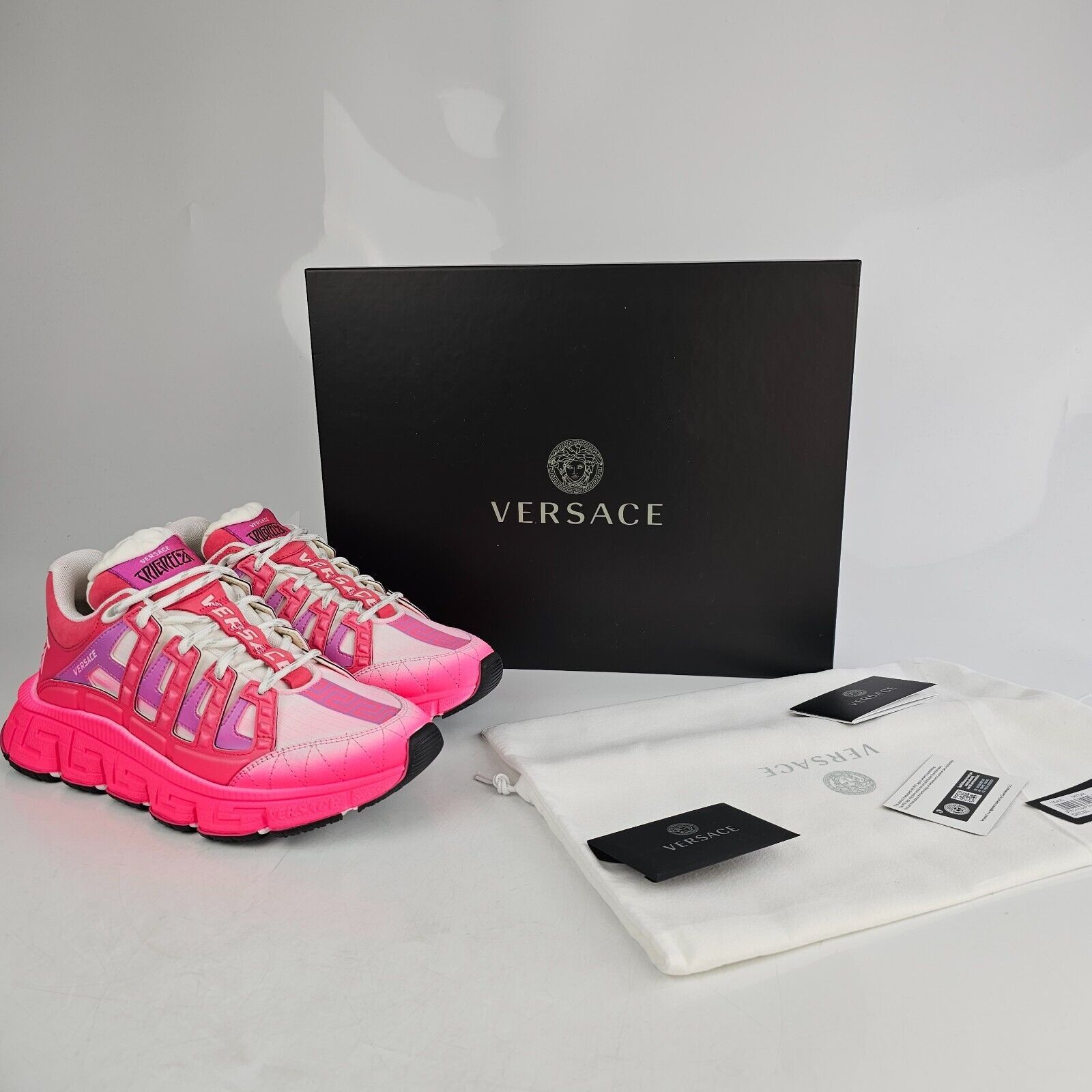 Versace Versace Trigreca Pink Low Top Sneakers New Size US 12 / IT 42 - 11 Thumbnail
