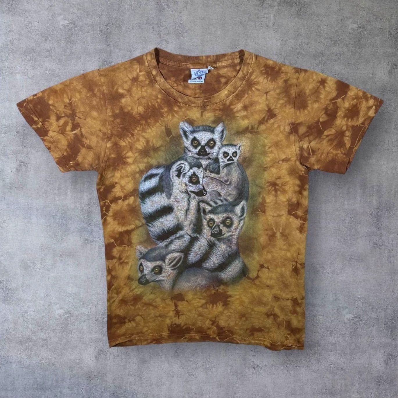 Vintage VINTAGE Eravan T-Shirt Shirt Mens Small Orange Brown Tie Dye Lemur Graphic 100% Cotton Wildlife Size US S / EU 44-46 / 1 - 2 Thumbnail