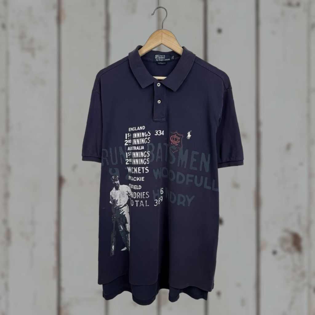Ralph Lauren VINTAGE Polo Ralph Lauren Cricket Polo T-Shirt 90s Dark Blue XXL Mens Polo Ralph Lauren Shirt 90s Vintage Size US XXL / EU 58 / 5 - 1 Thumbnail
