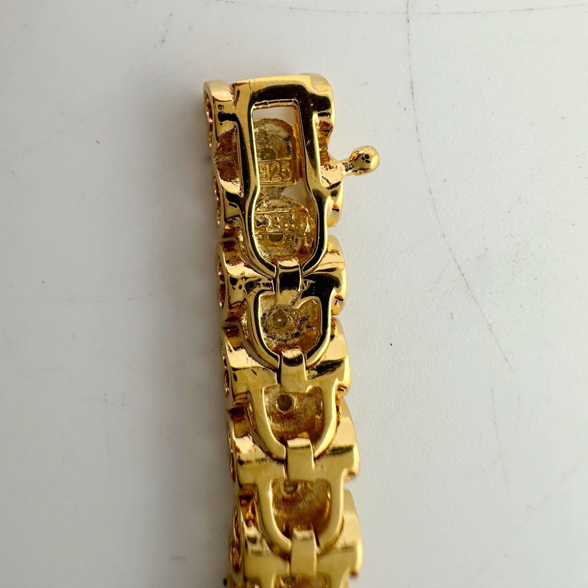 Other 1/2 Carat Diamond Bracelet w Heart Pattern on Side 14kt Gold Size ONE SIZE - 13 Thumbnail