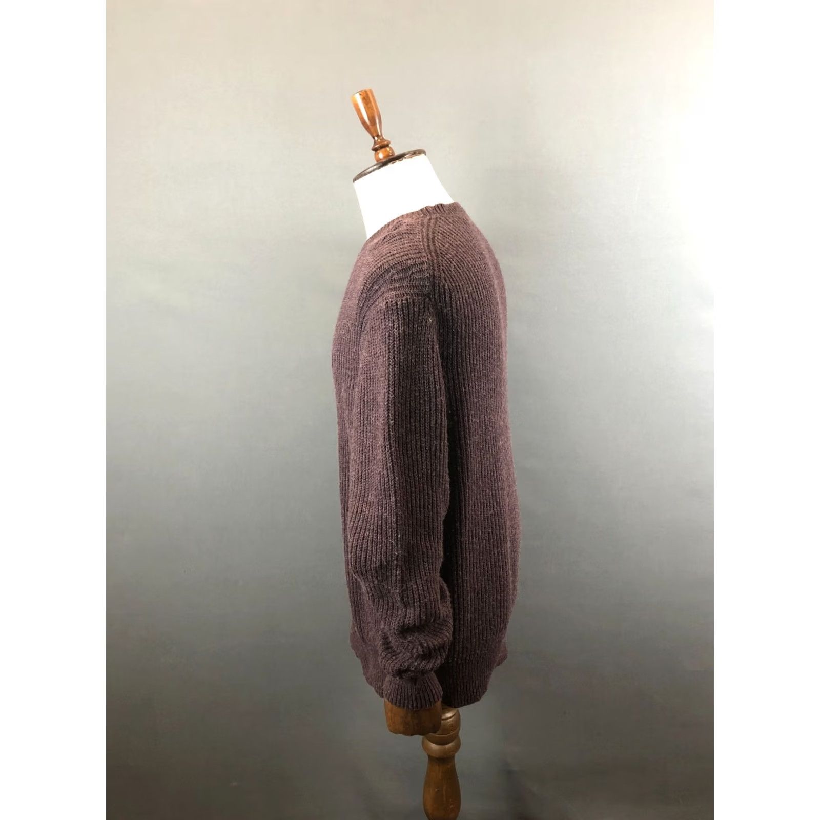 Allsaints AllSaints Pullover Sweater Crew Neck L Dark Purple Wool Blend Men's Size US L / EU 52-54 / 3 - 2 Thumbnail