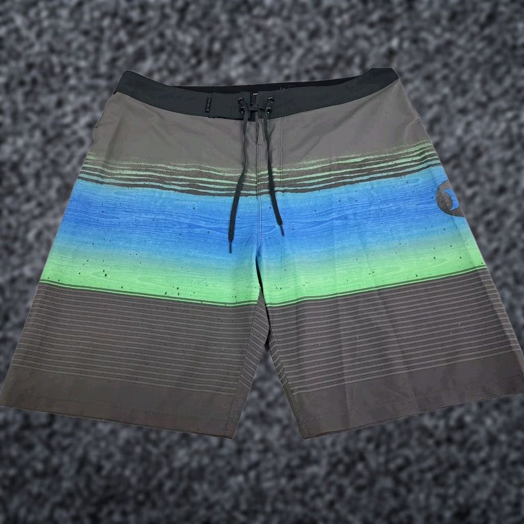 Hurley Hurley Mens Board Shorts Size 34 Striped Phantom Multicolor Beach Quick Dry Back Pocket Drawstring Mens Short Bottom Surfing Navy? Size US 34 / EU 50 - 1 Thumbnail