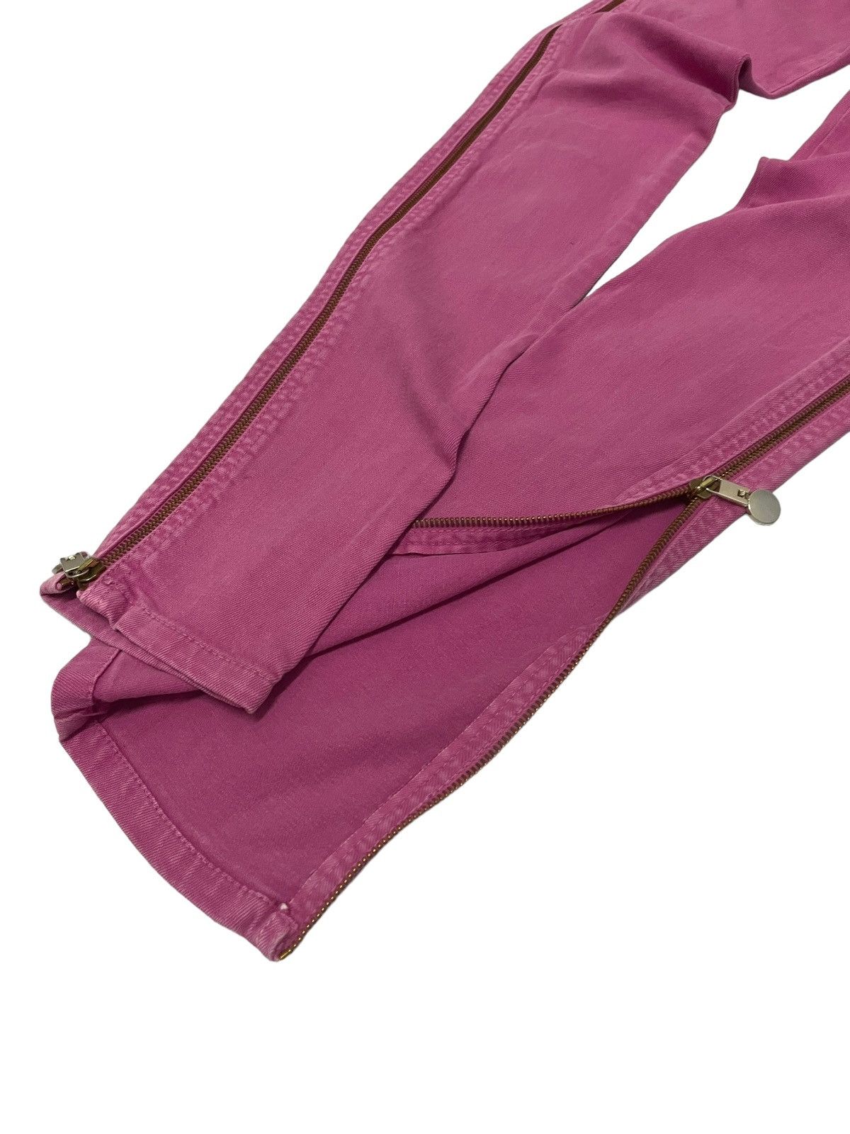 Versace Cross Zip Up Zipper Pink Pants